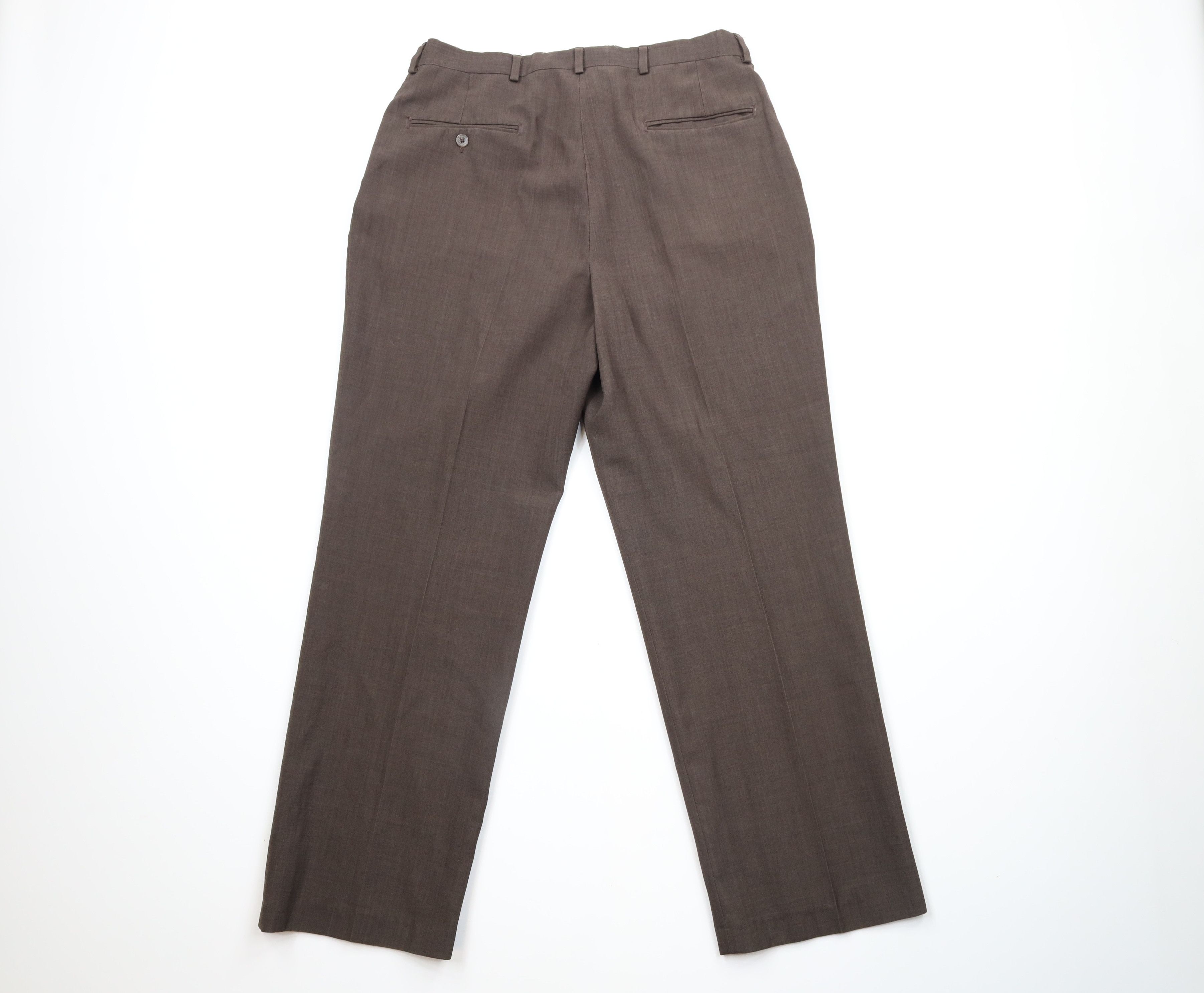 Vintage Vintage 70s Streetwear Worsted Wool Blend Pleated Pants USA Size 32 - 9 Thumbnail