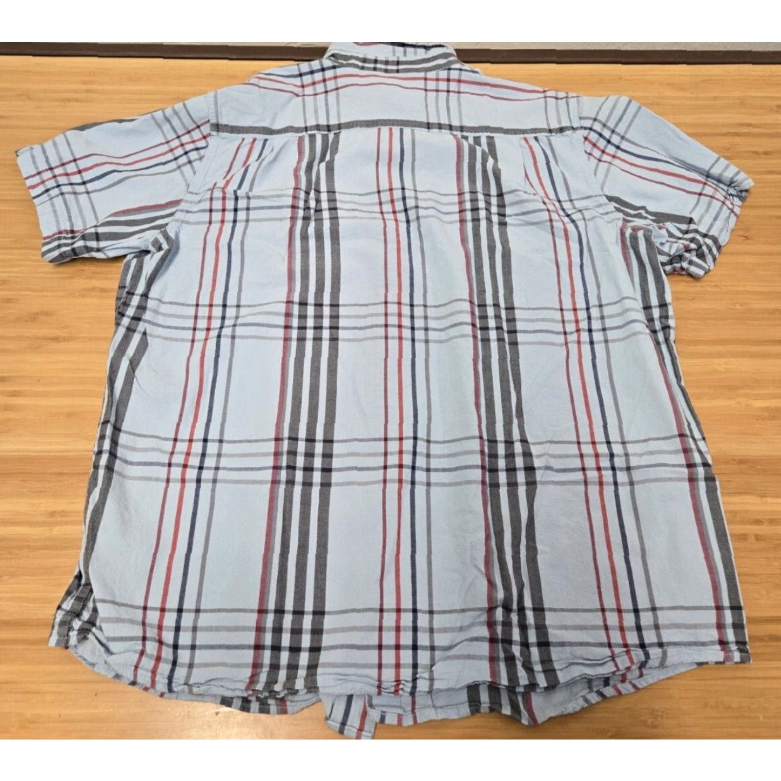 Carhartt Carhartt Shirt Men's XLT Button-Up Plaid Short Sleeve Loose Fit Blue Size US XL / EU 56 / 4 - 5 Thumbnail