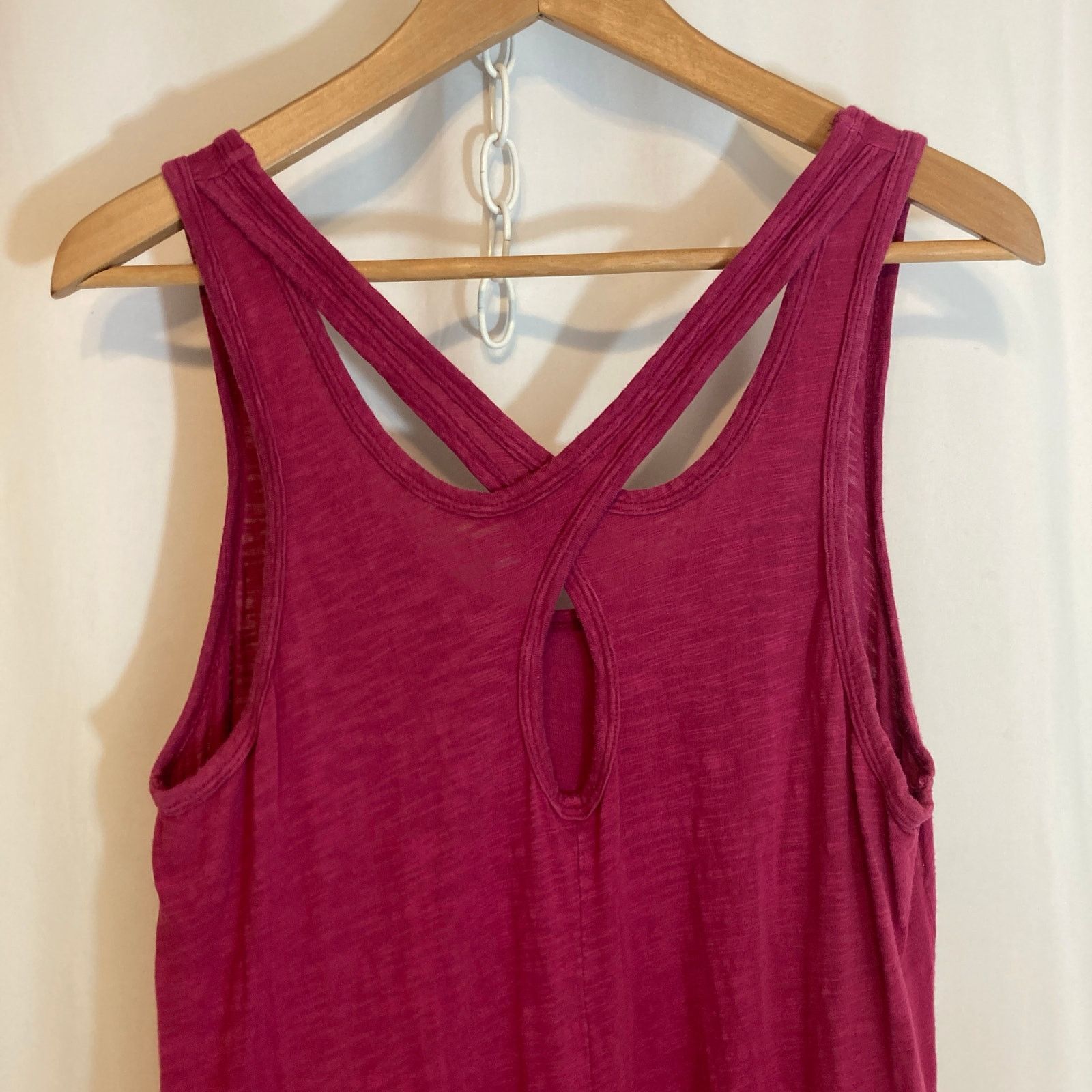 Other Pink Contrasting Summer Tank Cross Back High Low Midi Dress Size M / US 6-8 / IT 42-44 - 6 Thumbnail