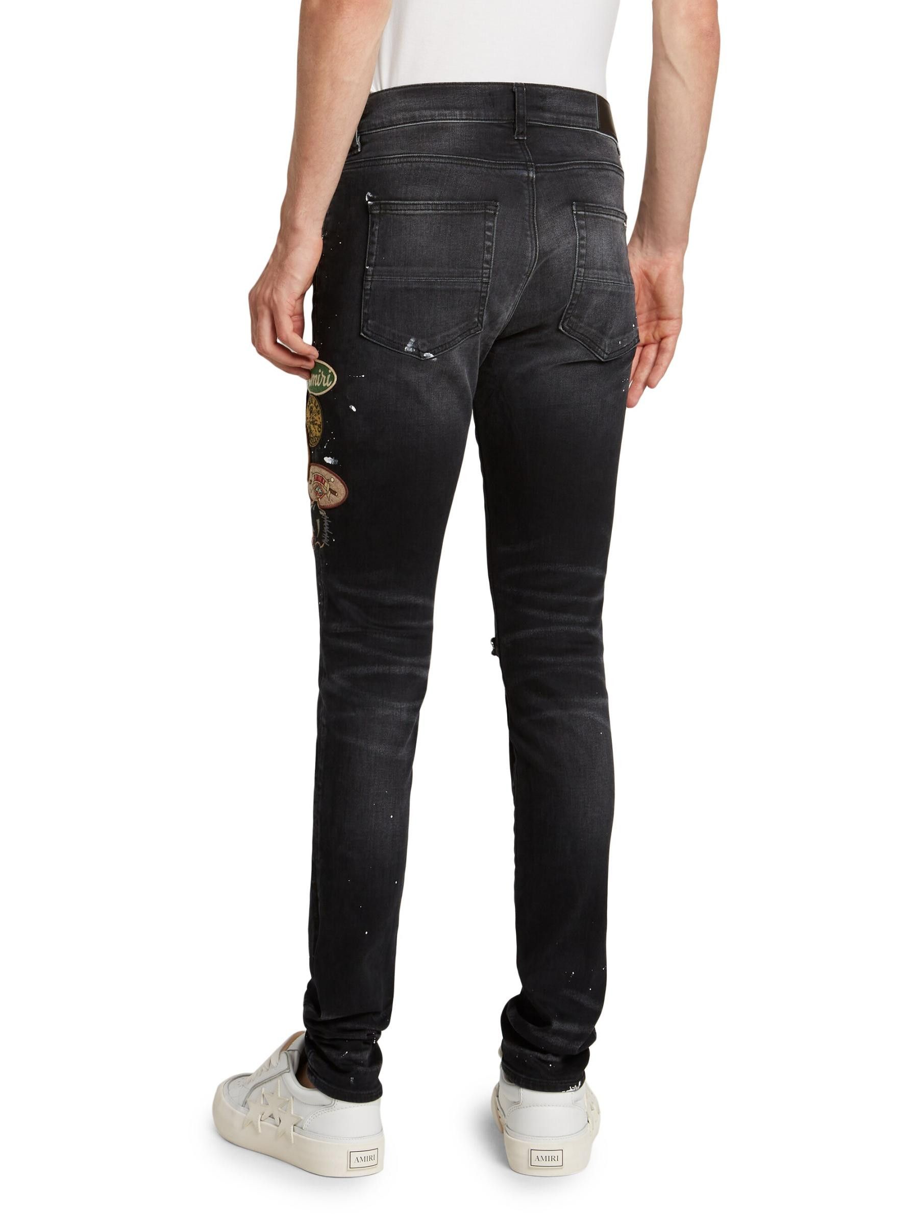 Amiri os11x0625 Vintage Patch Skinny Jeans in Aged Black Size US 32 / EU 48 - 4 Thumbnail