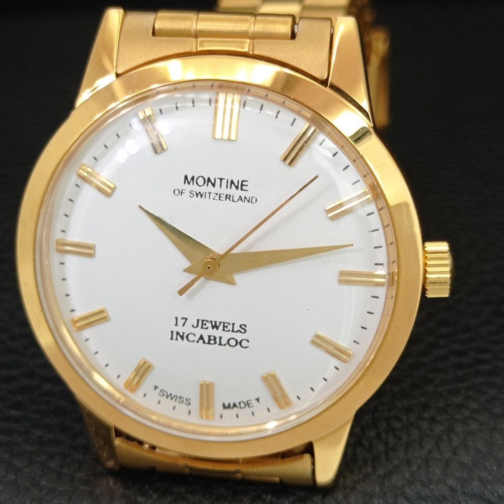 Other VINTAGE MONTINE HAND-WINDING SWISS MENS WATCH a444173 Size 38 - 3 Thumbnail
