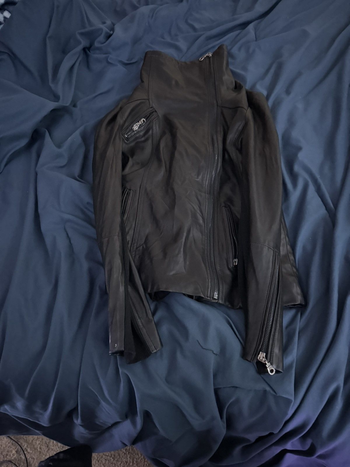 Other ekam type assymetrical turtle neck leather jacket Size US S / EU 44-46 / 1 - 1 Preview