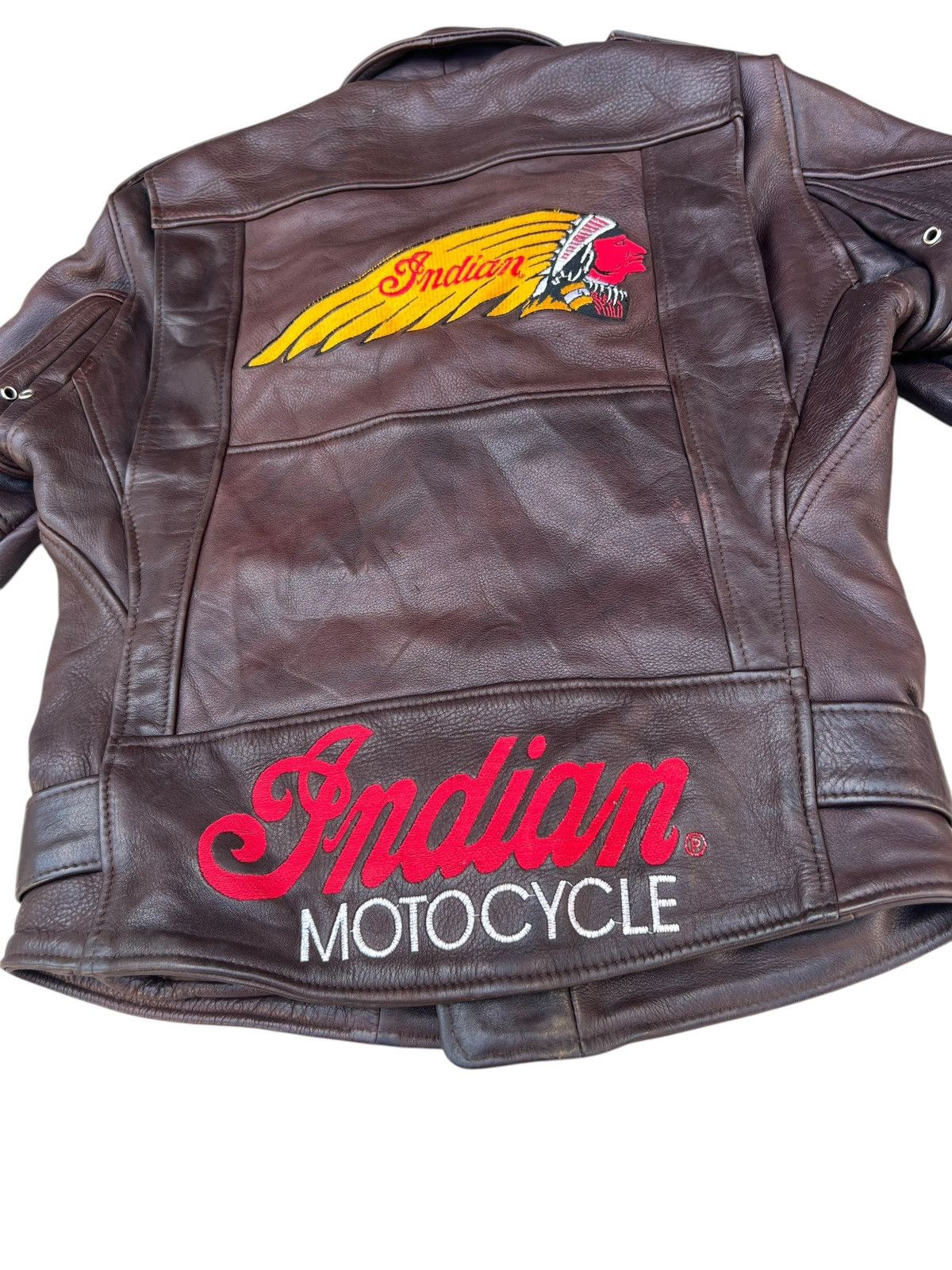 Indian Motorcycle RARE! 60s 70s Indian Motorcycle Embroidery Leather Jacket Size US S / EU 44-46 / 1 - 19 Thumbnail