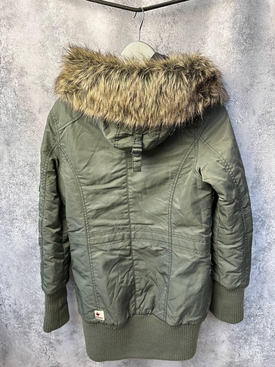 khujo Khujo Cille II Womens Hooded Jacket KHAKI Nylon Zip Fur Size M / US 6-8 / IT 42-44 - 3 Thumbnail