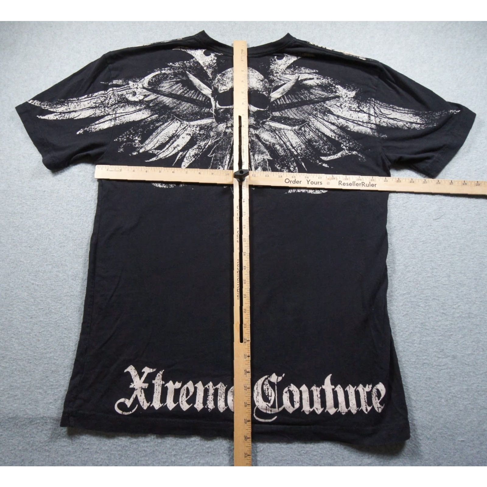 Vintage Xtreme Couture Shirt Mens XL Black Grunge Goth Skate Graphic Tee Skull Wings Size US XL / EU 56 / 4 - 7 Thumbnail