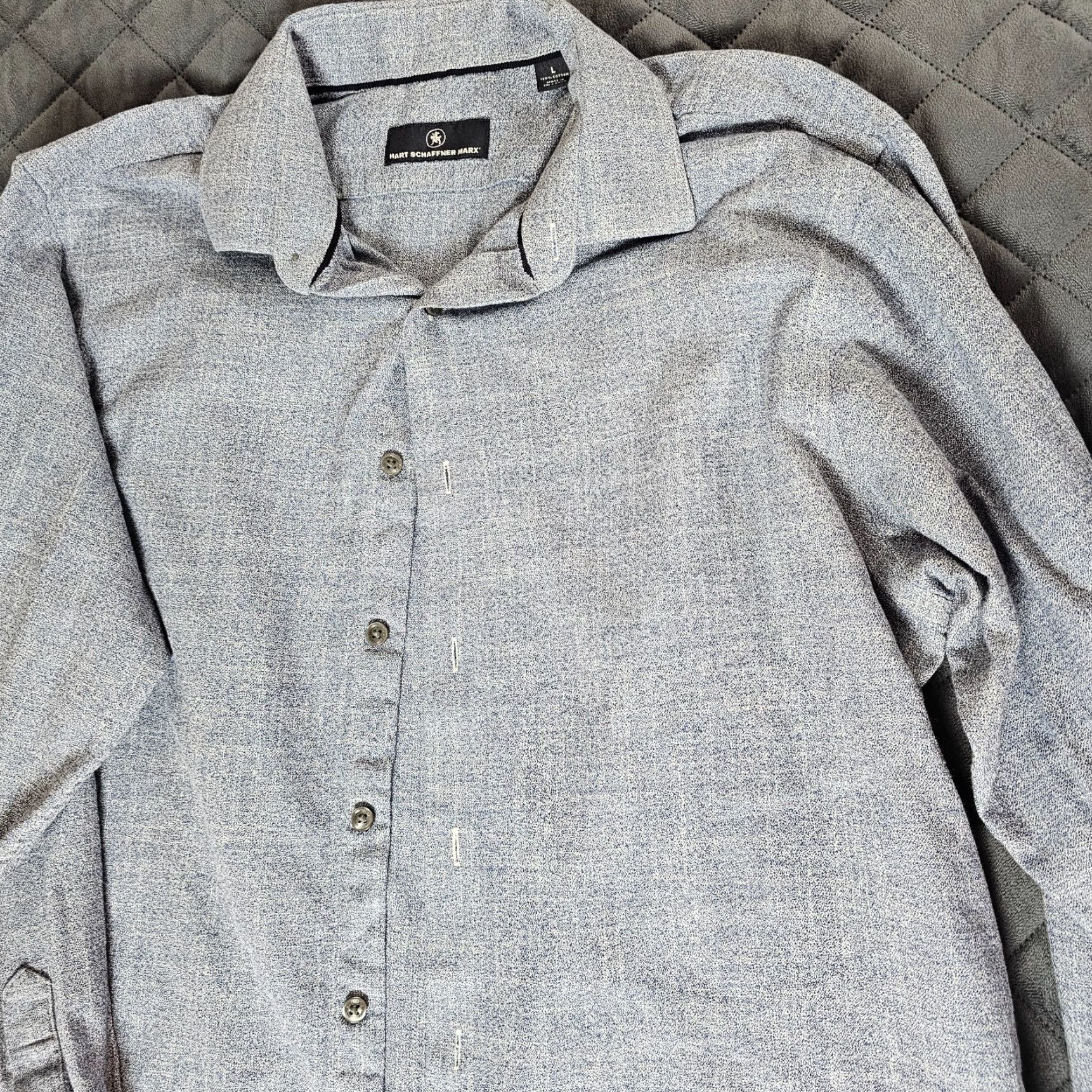 Hart Schaffner Marx Hart Schaffner Marx Button Up Shirt Men's Large Blue Long Sleeve Heather Casual Button-Up Collared Shirt Size L Vintage No Size US L / EU 52-54 / 3 - 3 Thumbnail