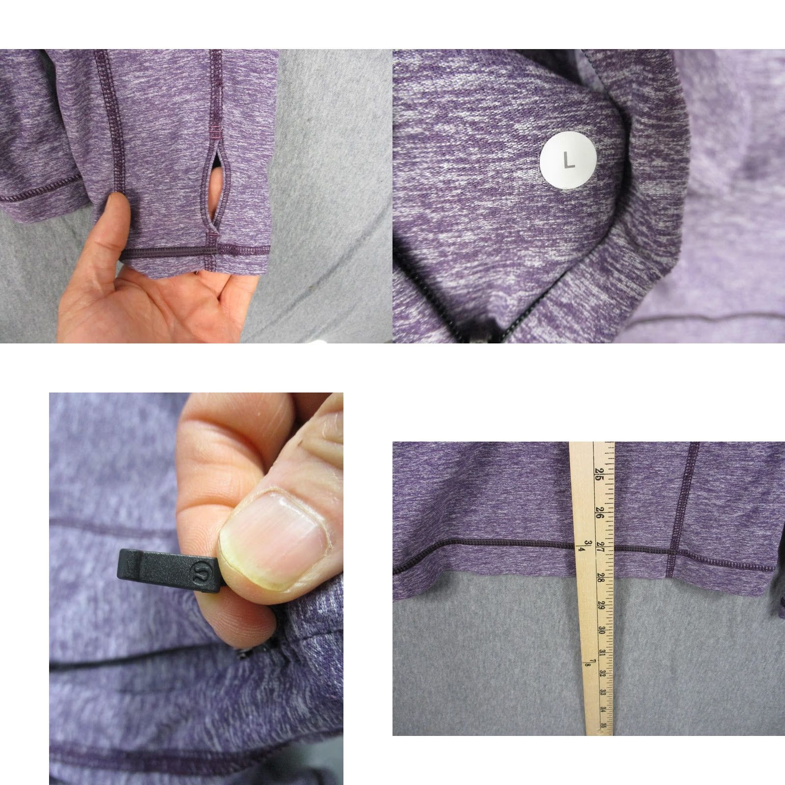 Lululemon Lululemon Shirt Womens Large Purple 1/4 Zip Thumbholes Zip Pocket Running Top Size L / US 10 / IT 46 - 8 Thumbnail