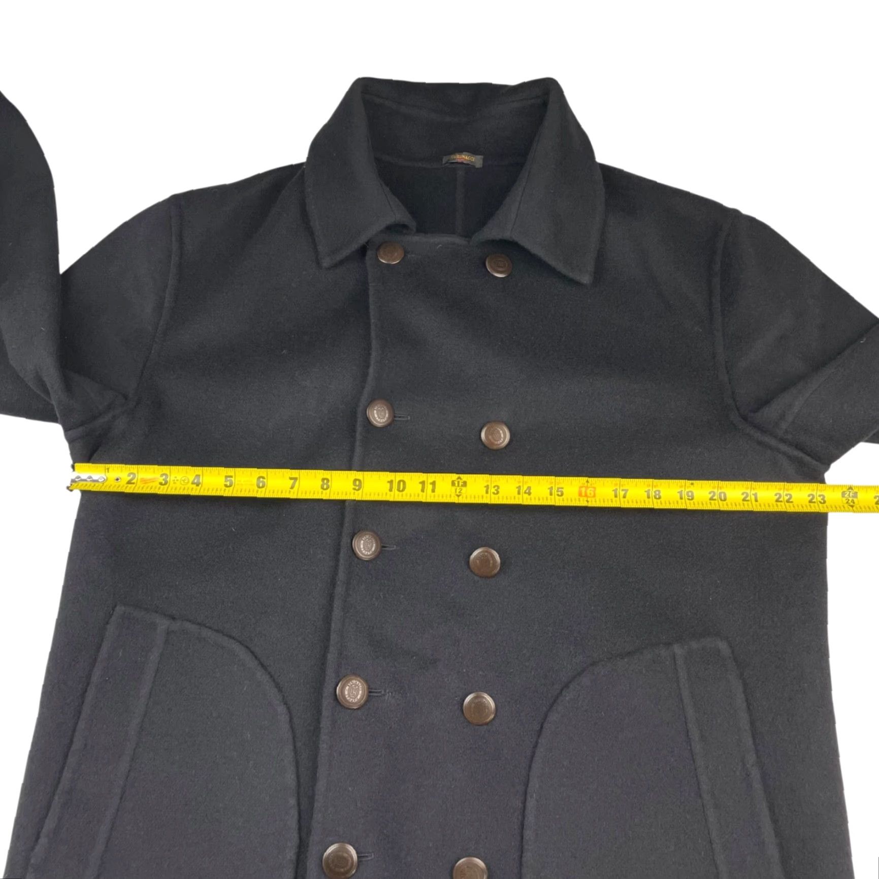 Apolis Rubinacci Napoli Men’s Pea Coat Navy Blue 46L Cashmere Double Breasted Italy Coat Mens Size US S / EU 44-46 / 1 - 8 Thumbnail