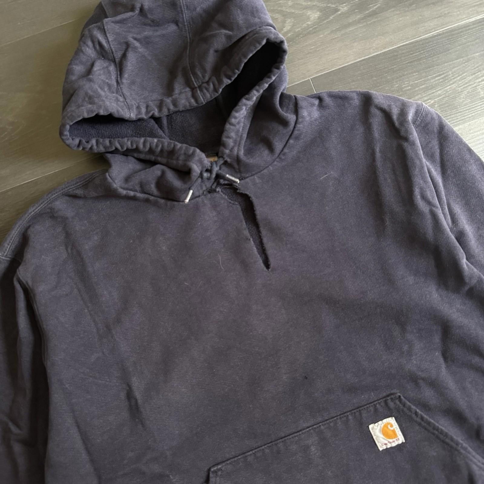 Carhartt Carhartt Blue Hoodie Men’s XL Faded Distressed Pullover Size US XL / EU 56 / 4 - 3 Thumbnail