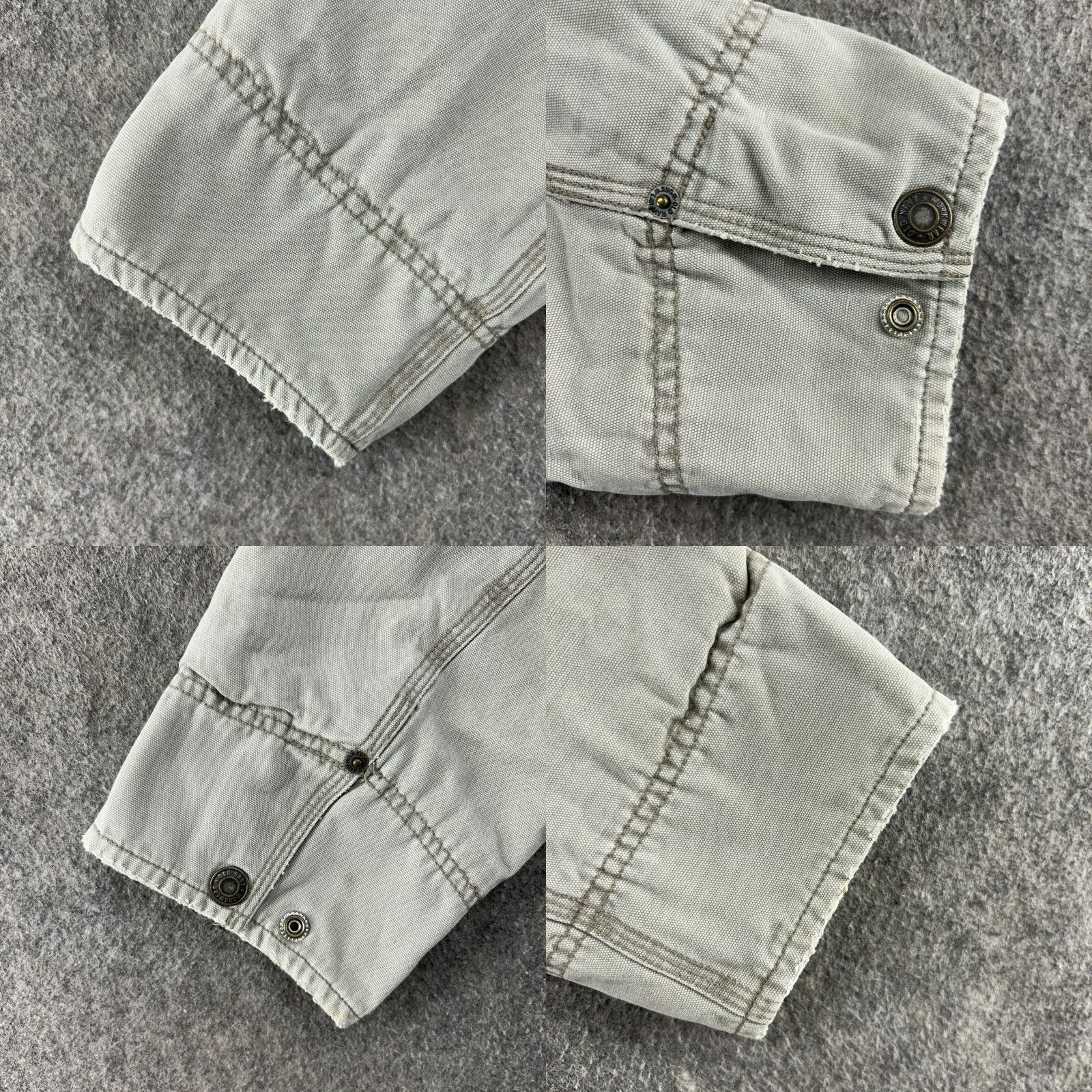 Old Navy VINTAGE Old Navy Jacket Mens L Beige Canvas Chore Barn Fleece Lined Workwear 90s Military Jacket Mens L Regular Gray Size US L / EU 52-54 / 3 - 8 Thumbnail