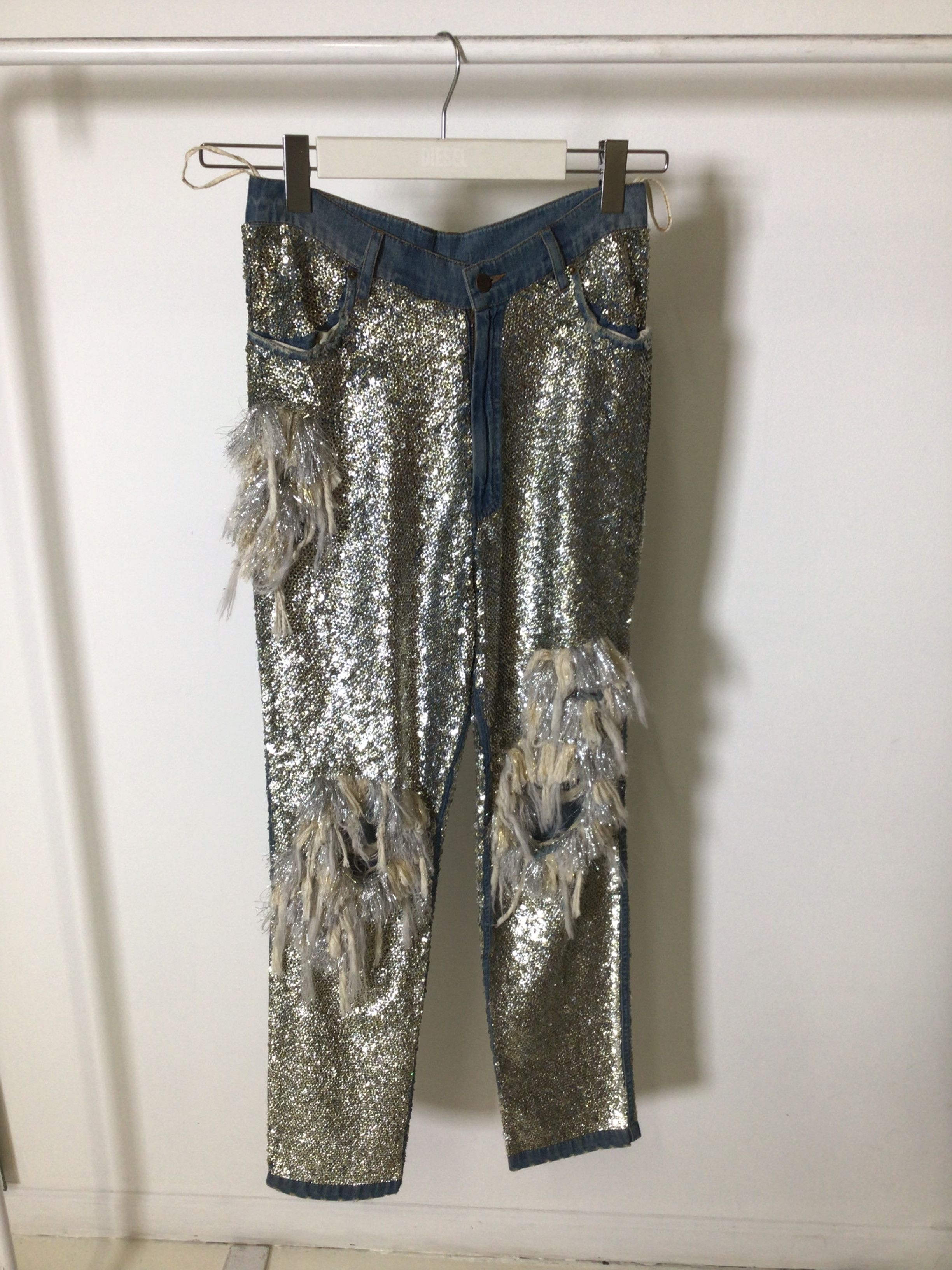 ASHISH Ashish Embellished Silver Denim Size 31" - 1 Thumbnail