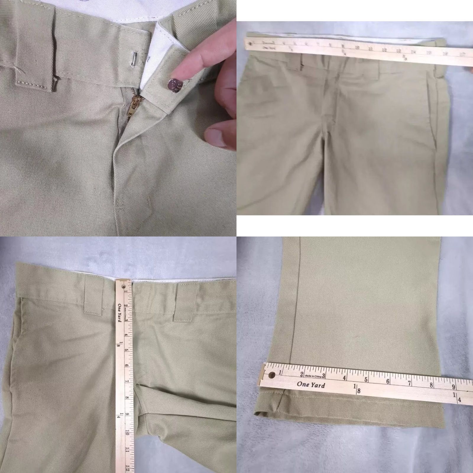 Dickies Dickies Slim Straight Chino Pants Mens 32x30 Beige Cotton Blend Zip Fly Size US 32 / EU 48 - 9 Thumbnail