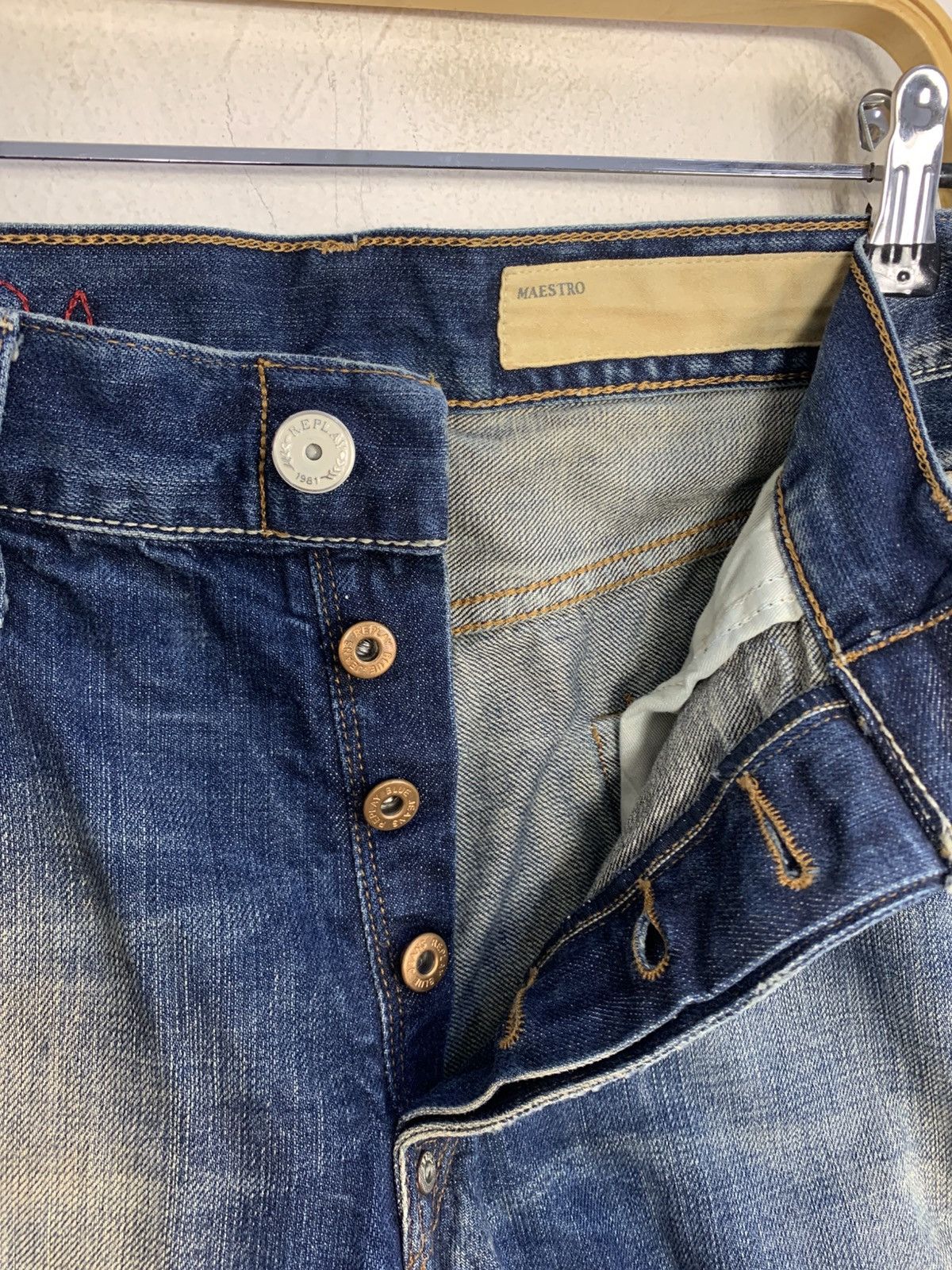 Replay Replay Maestro Indigo Beauty Faded Straight Cut Buttonfly Size US 34 / EU 50 - 4 Thumbnail