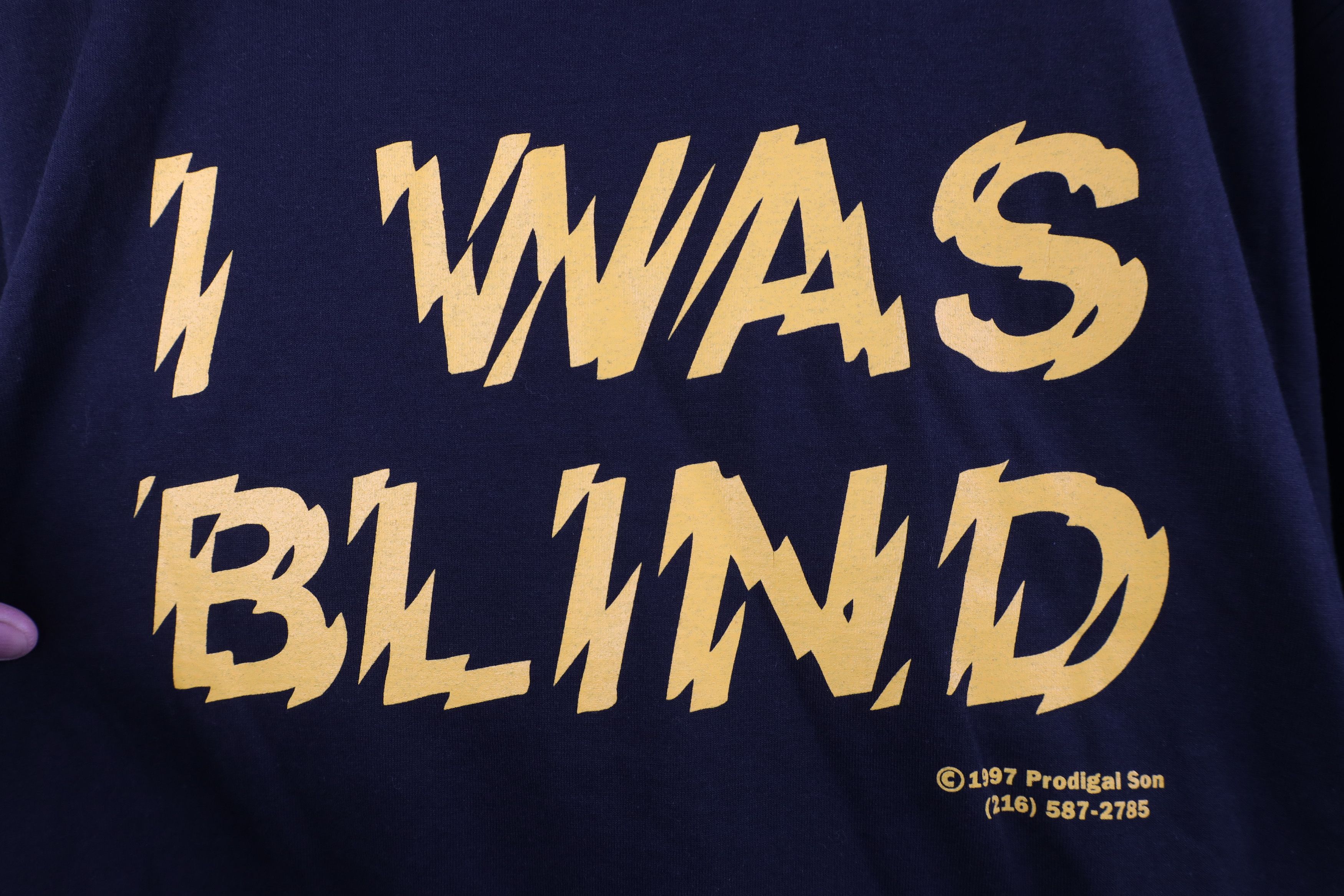 Vintage Vintage 90s Day I Was Blind But Now I See T-Shirt Black Size US XL / EU 56 / 4 - 4 Thumbnail
