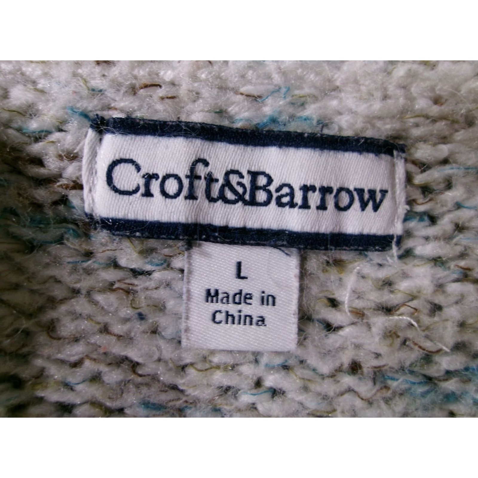 Croft & Barrow Croft Barrow Sweater Women Large Quarter Zip Speckled Pullover Gray Chunky Rib Size L / US 10 / IT 46 - 6 Thumbnail
