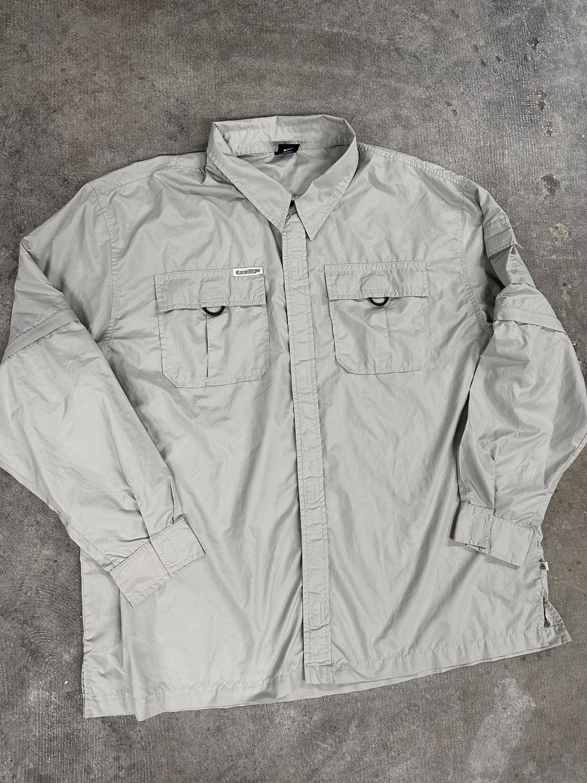 Nike ACG × Vintage Vintage 90s Nike ACG Utility Tactical Cream Windbreaker Size US XL / EU 56 / 4 - 3 Thumbnail