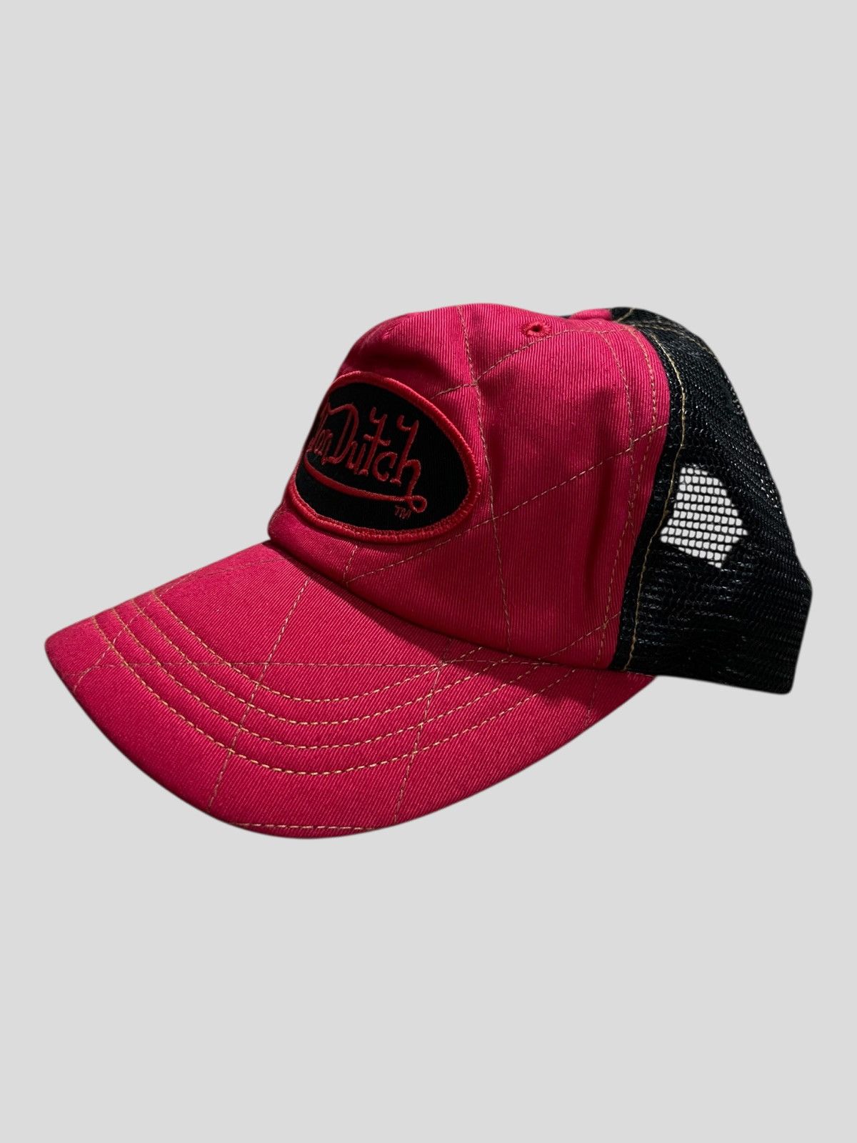 Von Dutch Y2K Von Dutch Patch Logo Quilted Mesh Trucker Cap Hat Size ONE SIZE - 4 Thumbnail