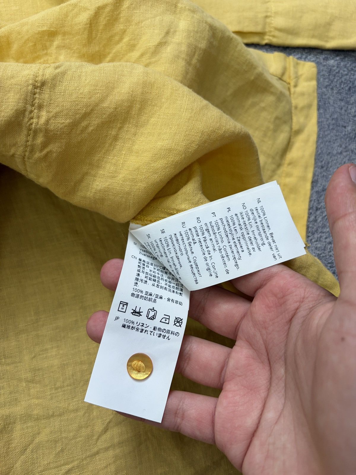 OSKA OSKA Yellow 100% Linen Oversized Boxy Shirt Blouse 3 L/XL Size L / US 10 / IT 46 - 6 Thumbnail