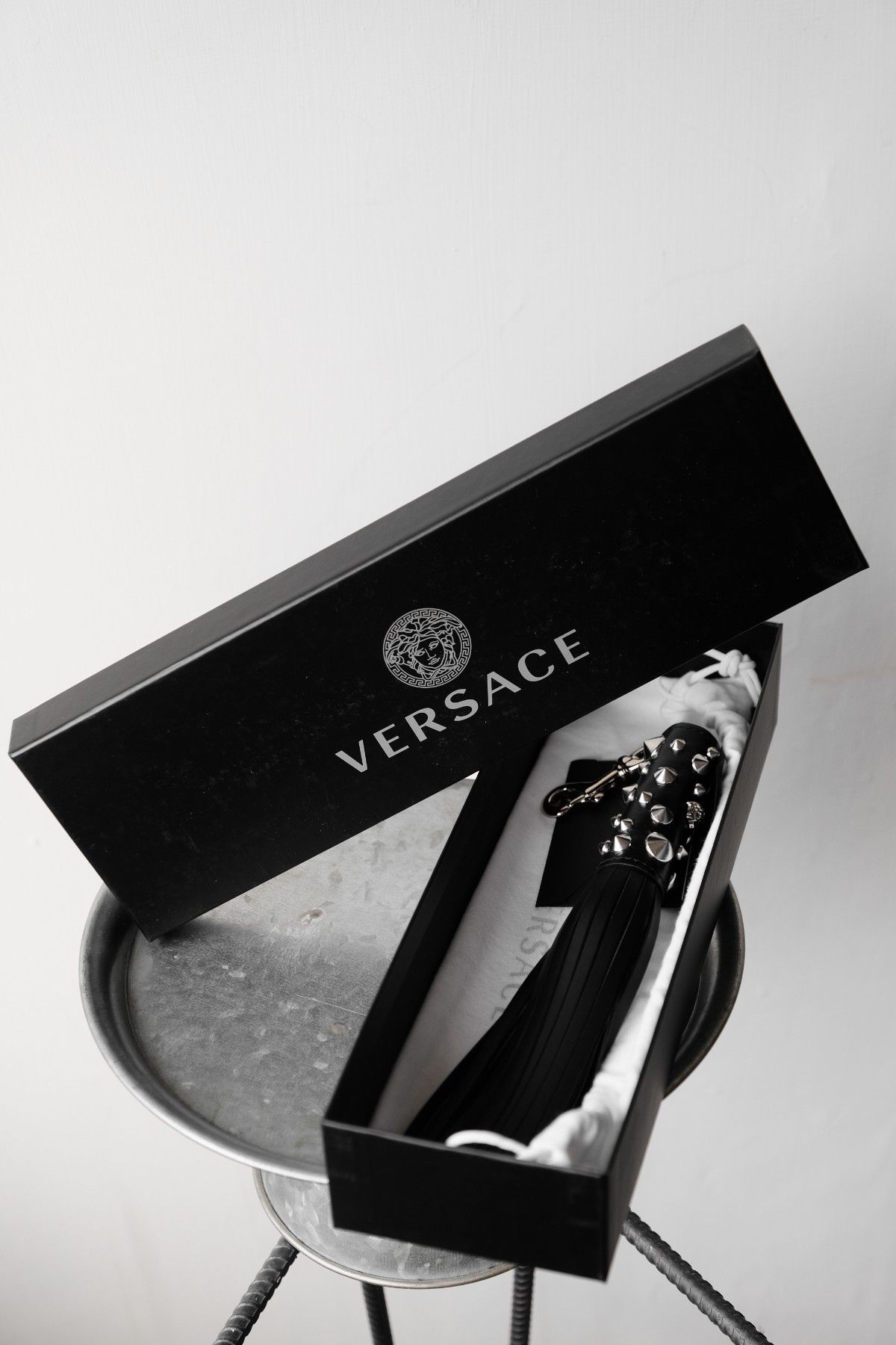 Versace VERSACE Leather Studded Tassel Key Chian Size ONE SIZE - 1 Thumbnail