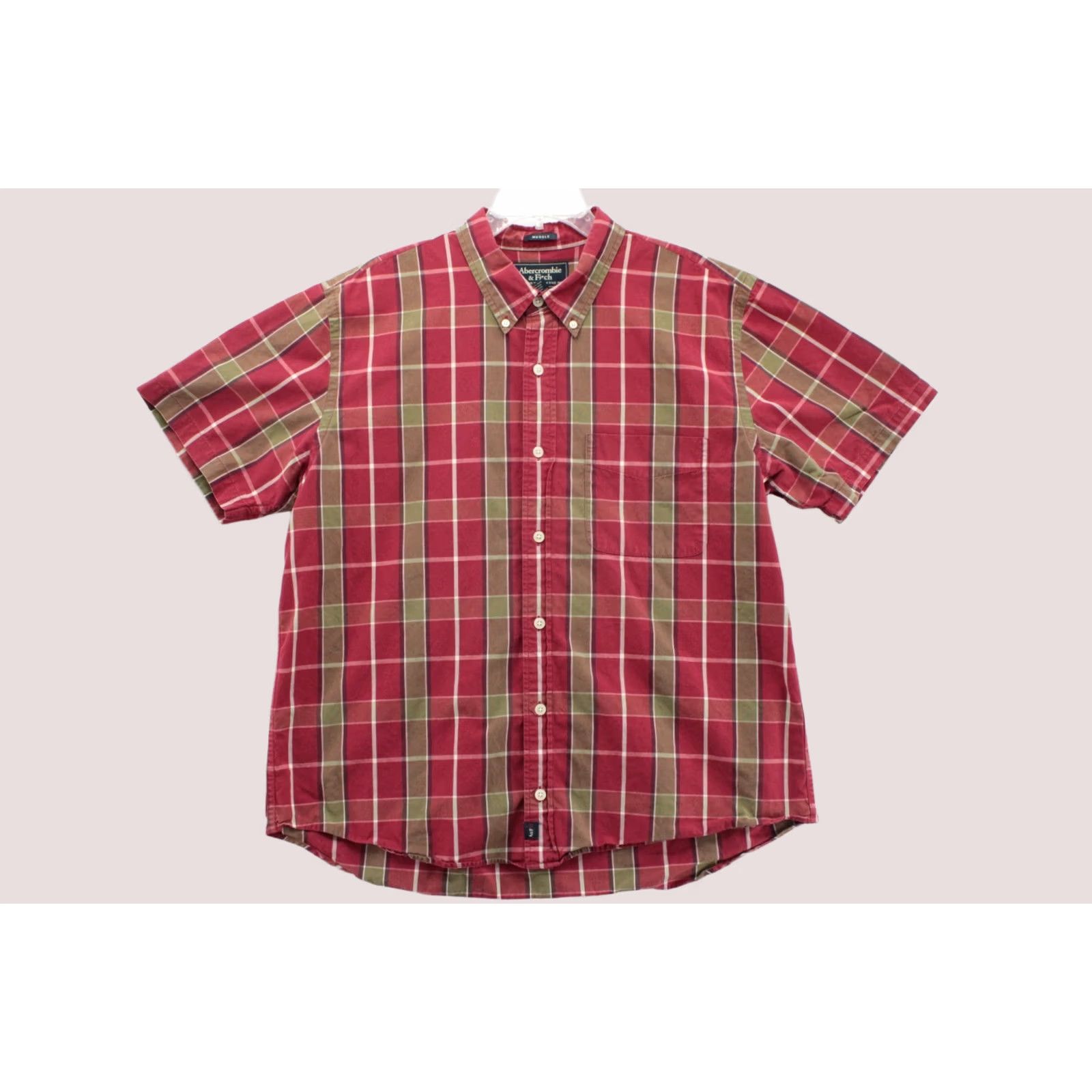 Abercrombie & Fitch Abercrombie & Fitch Shirt Mens XL Red Plaid Button-Up Muscle Preppy Lightweight Size US XL / EU 56 / 4 - 1 Thumbnail