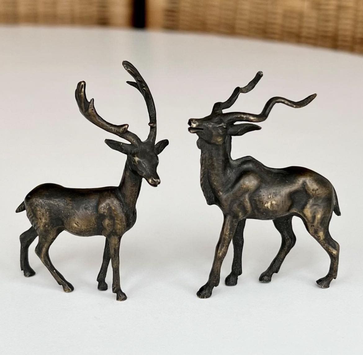 Vintage 1950's Vintage Bronze Miniature Figure Deer Gazelles Europe Size ONE SIZE - 1 Thumbnail