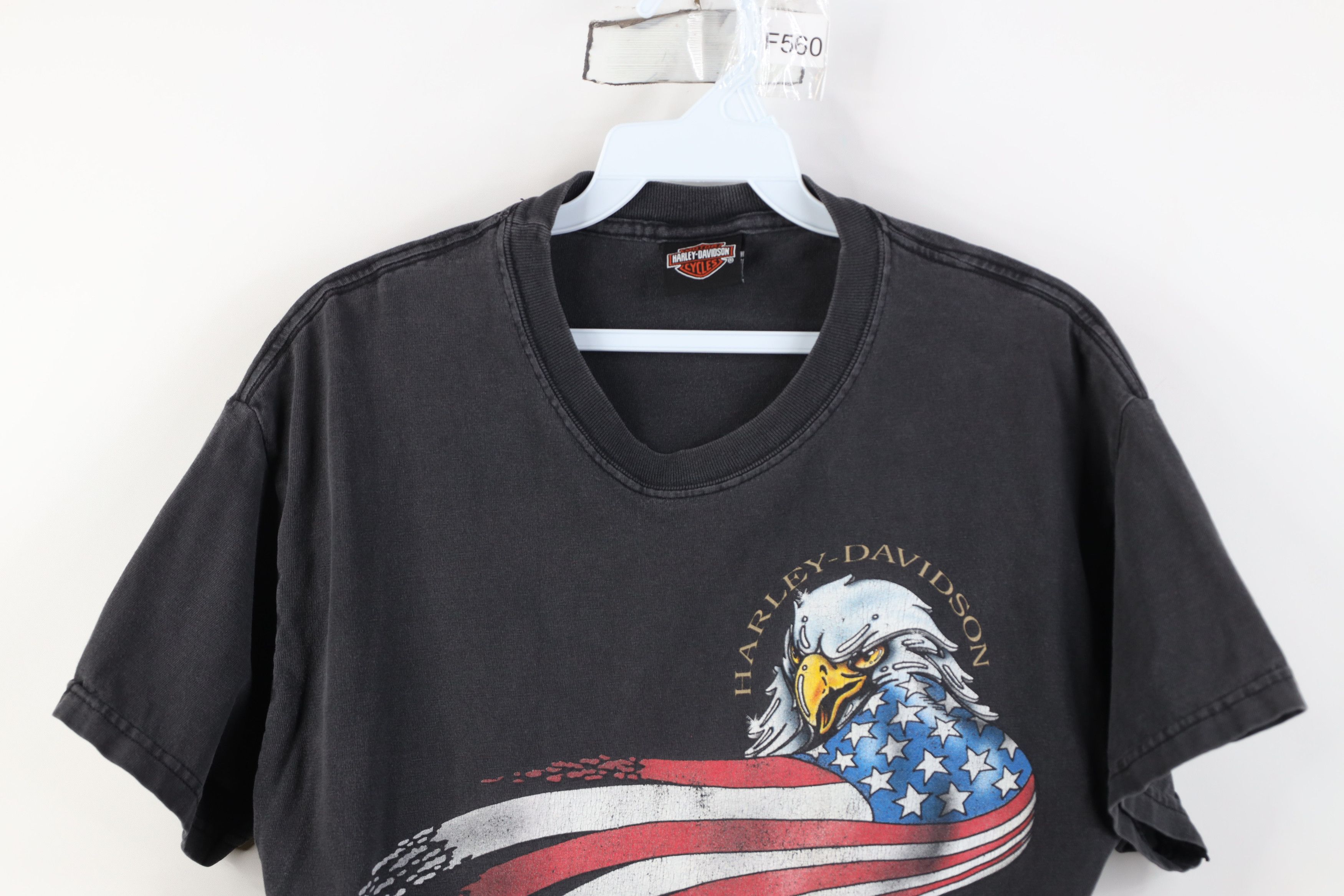 Harley Davidson Vintage Y2K 2002 Harley Davidson Eagle Flag T-Shirt USA Size US M / EU 48-50 / 2 - 2 Thumbnail
