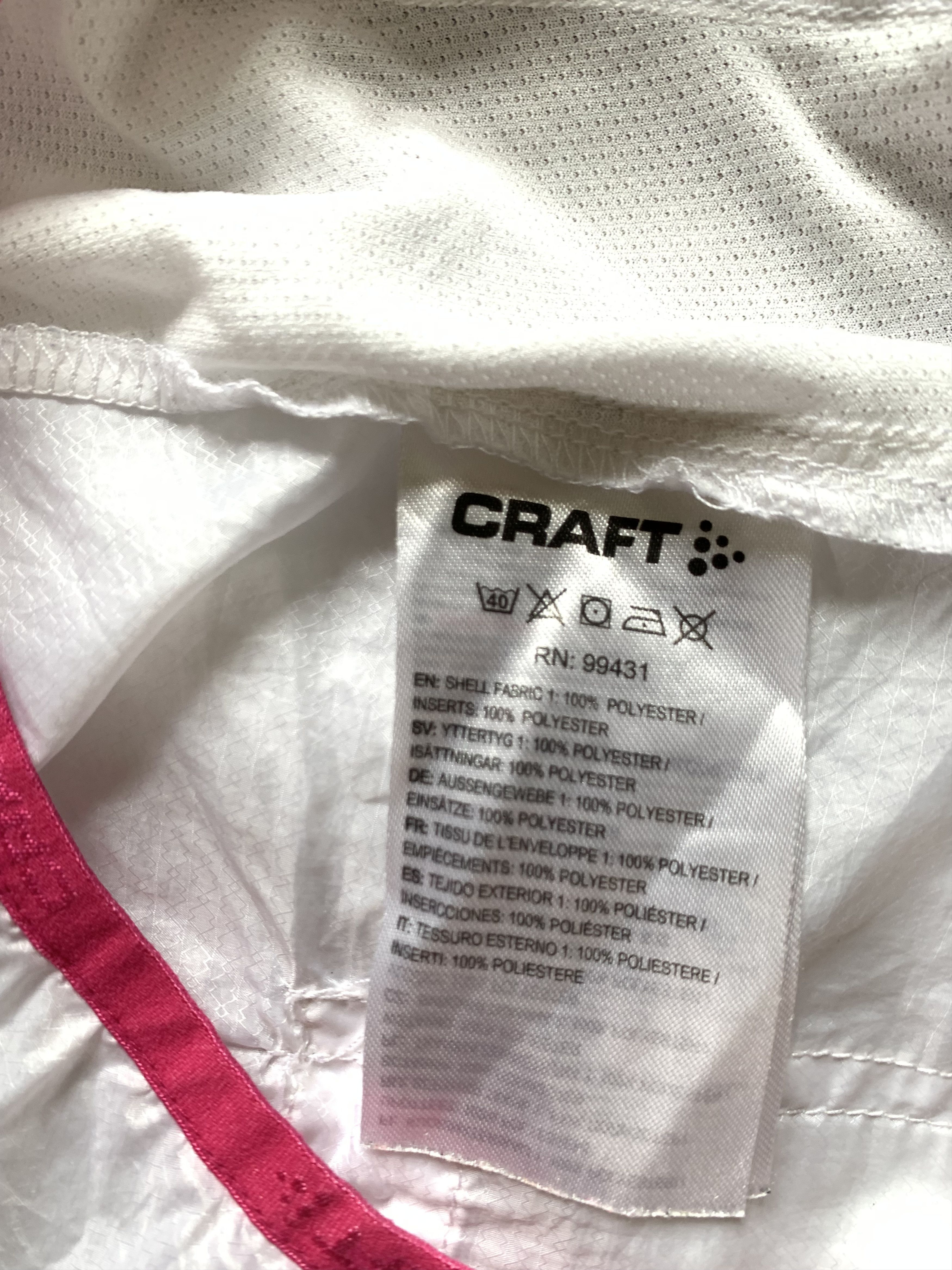 Sports Specialties Craft Lightweight White Running Windbreaker Jacket Size S / US 4 / IT 40 - 6 Thumbnail