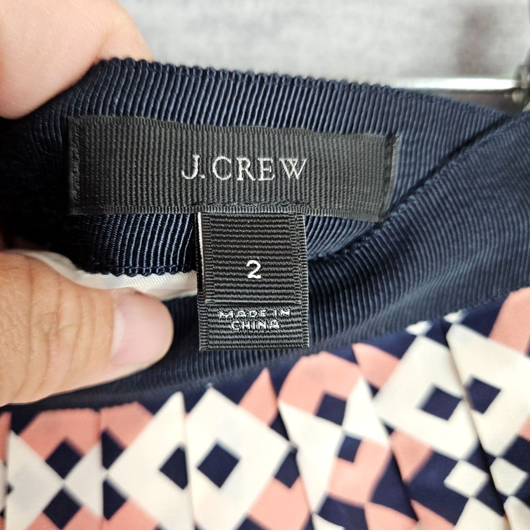 J.Crew J.CREW Skirt Womens 2 Women Size Geometric Print Pink Blue Line Casual Preppy Size 26" / US 2 / IT 38 - 5 Thumbnail