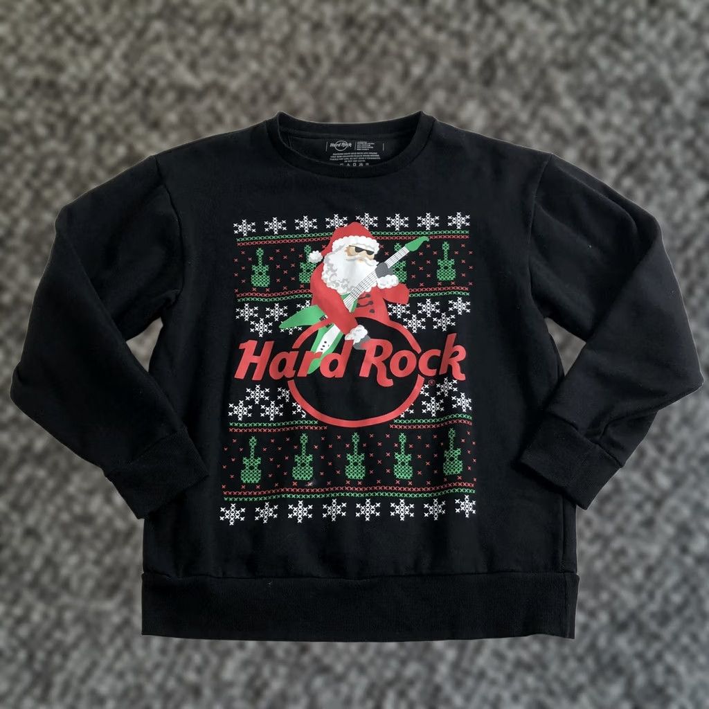 Hard Rock Cafe VINTAGE Hard Rock Cafe Sweatshirt Men 90s Graphic Christmas Santa Claus Black Medium Crew Neck Pullover Regular Size M Size US M / EU 48-50 / 2 - 1 Thumbnail