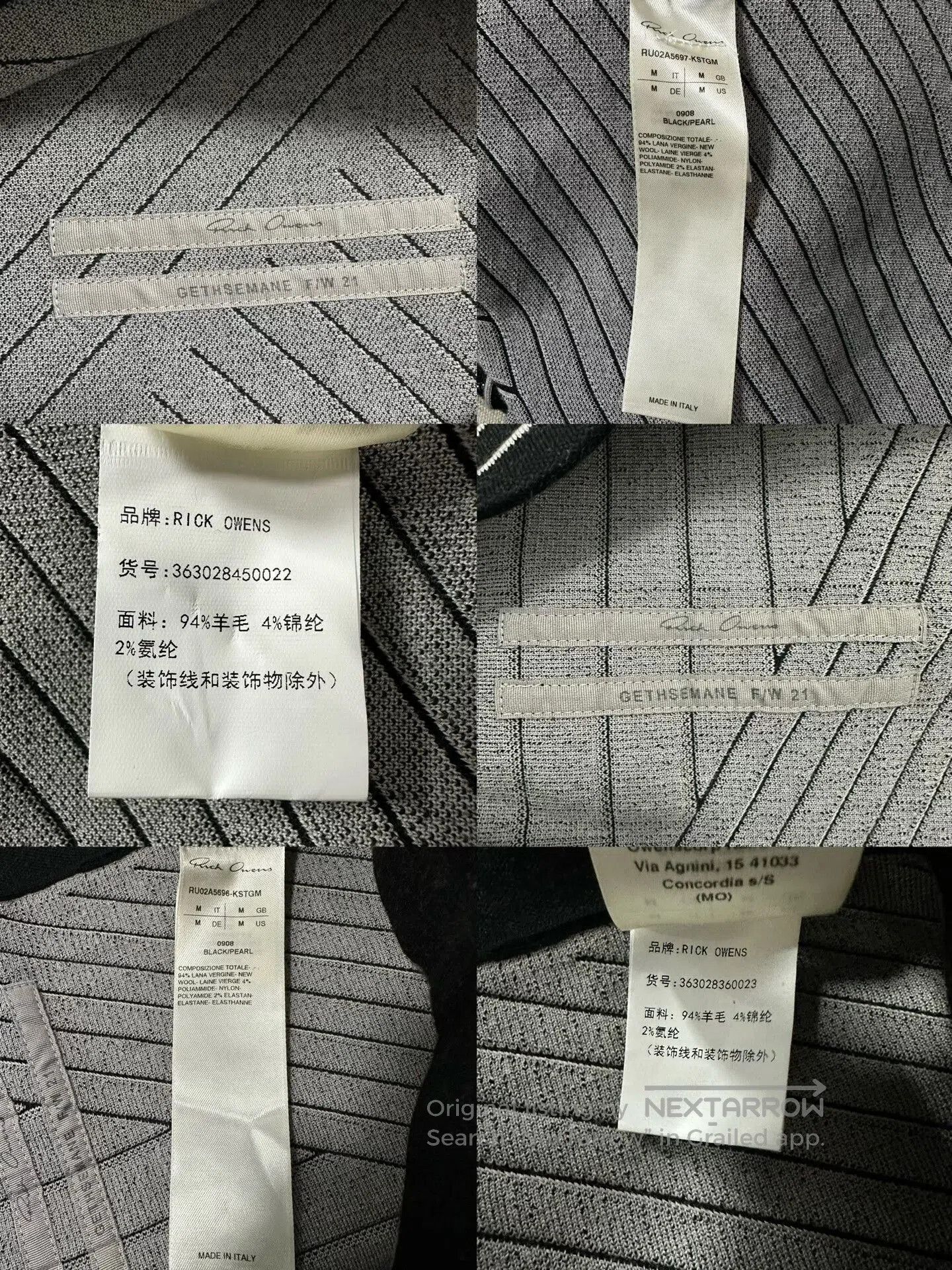 Rick Owens striped knit hooded cardigan and pants set. Size US M / EU 48-50 / 2 - 6 Thumbnail