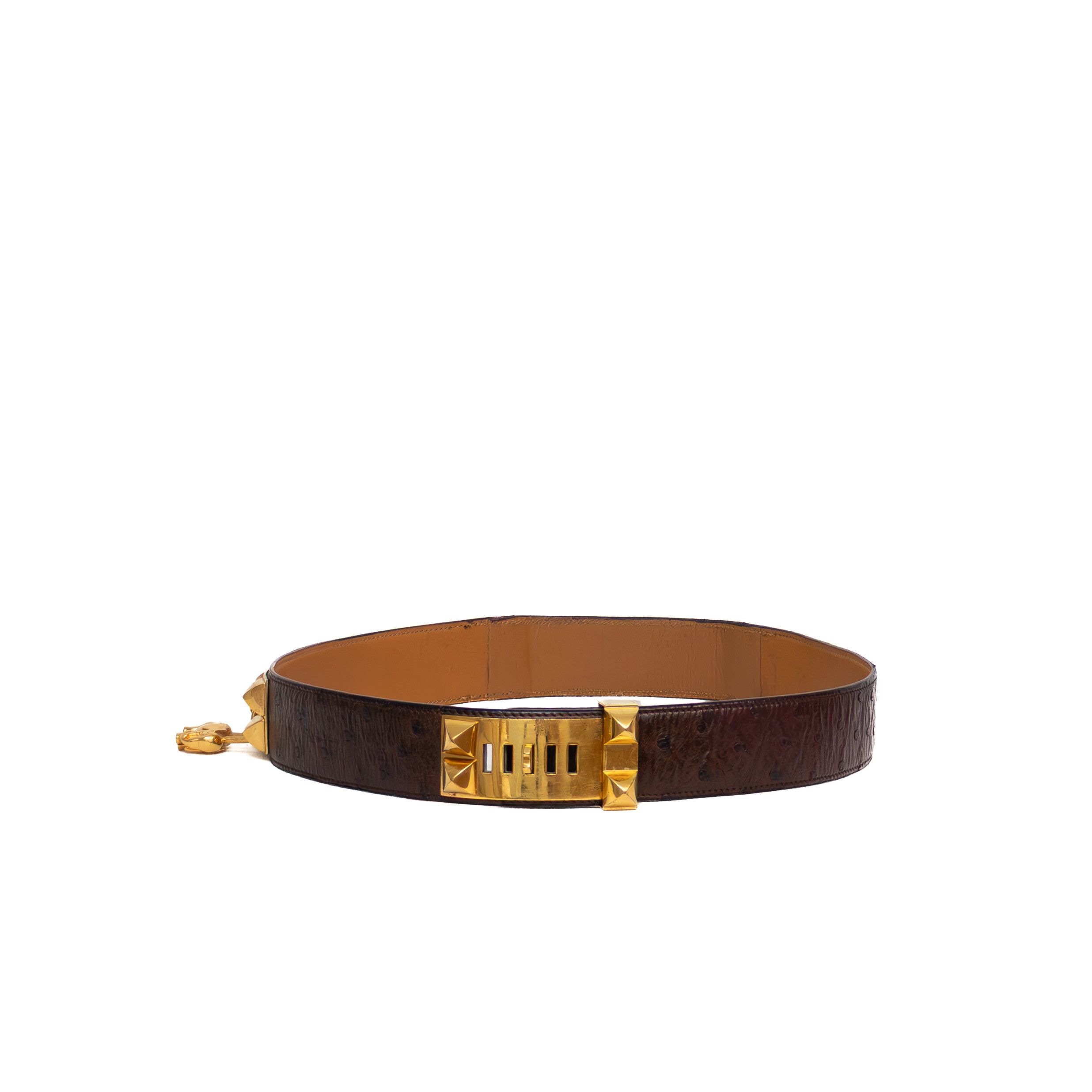 Hermes VTG 9000$ Hermès Collier de Chien Belt Ostrich Leather Size ONE SIZE - 2 Thumbnail