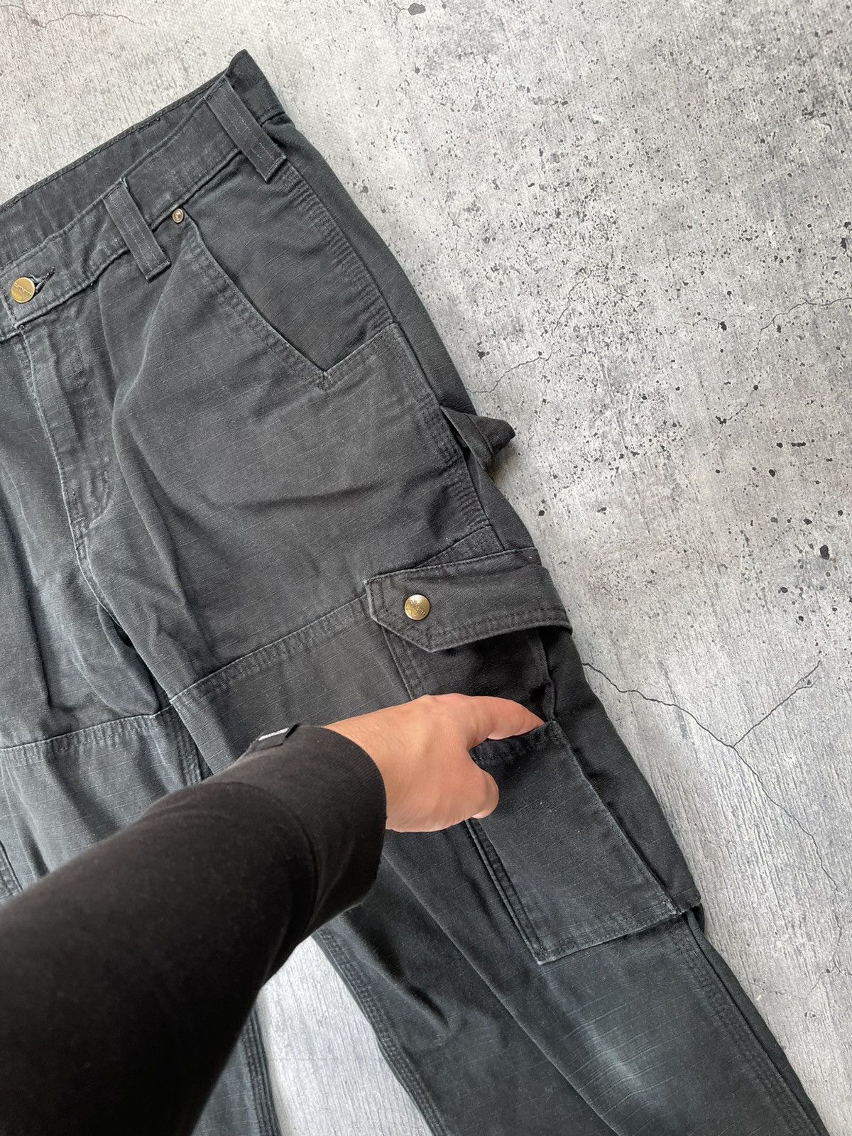 Carhartt × Vintage (33x32) Crazy Faded Vintage Carhartt Carpenter Pants Size US 33 - 10 Thumbnail