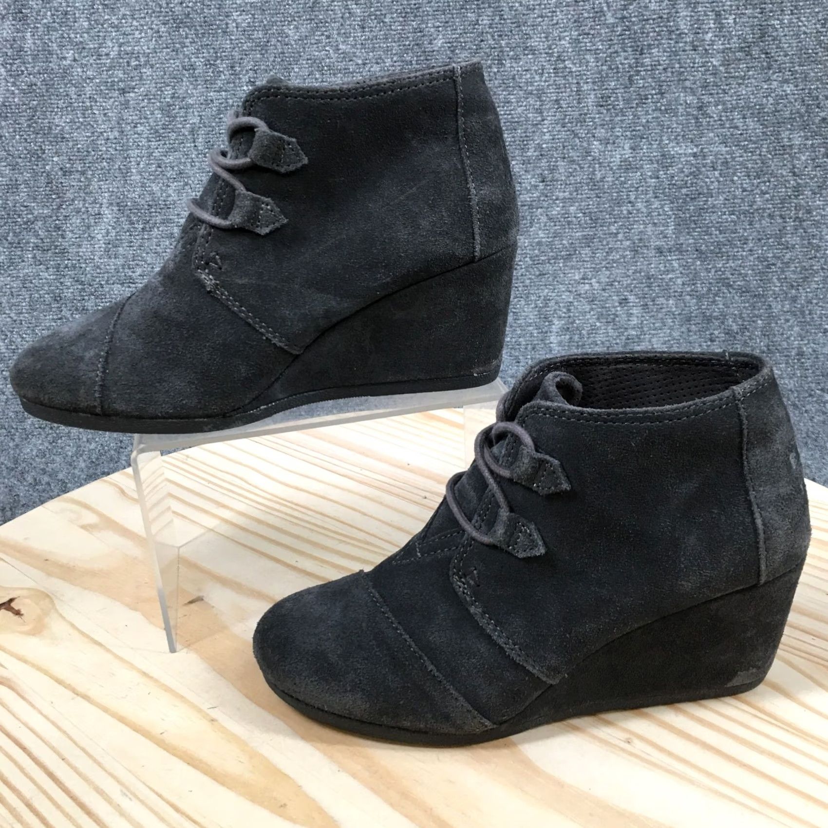 Toms TOMS Boot Womens 8 Kala Desert Gray Lace Up Ankle Wedge Casual Size M / US 6-8 / IT 42-44 - 2 Thumbnail