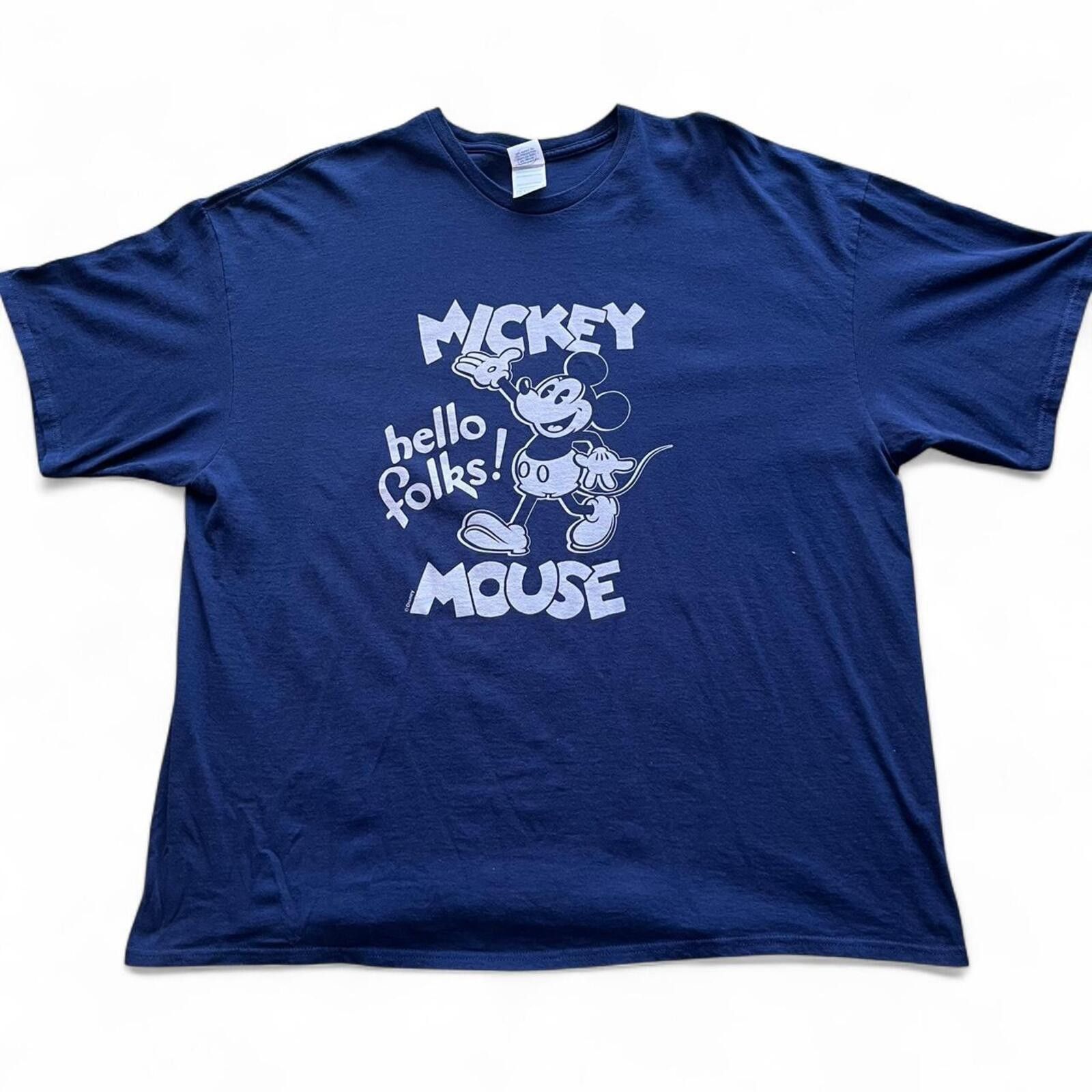 Disney 2013 Mickey Mouse Hello Folks Graphic T-Shirt Size 3XL Size US XXL / EU 58 / 5 - 1 Thumbnail
