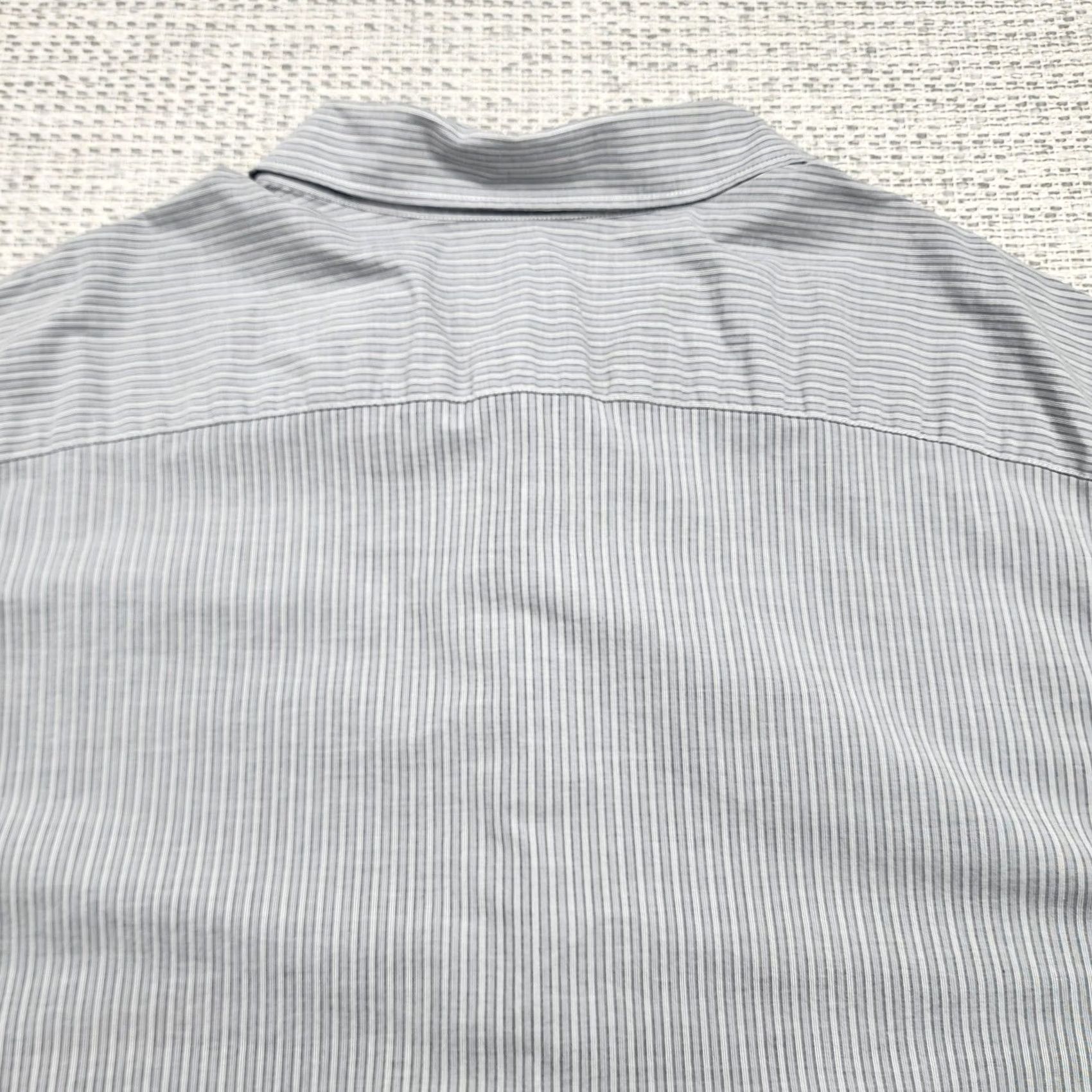 Murano Murano Shirt Mens 3XL Tall Gray Modern Comfort Short Sleeve Button Up Striped Shirt Size US XXL / EU 58 / 5 - 7 Thumbnail