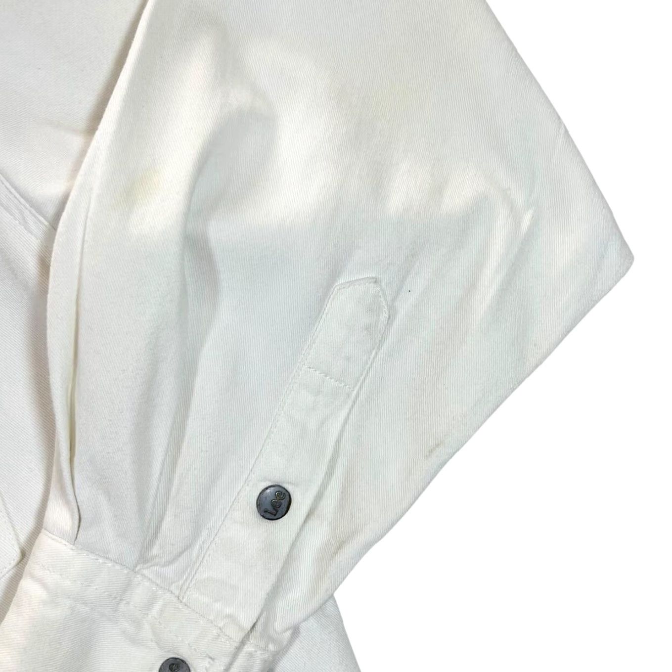 Lee VINTAGE Lee Sanforized Union Made White Cotton Long Sleeve Popper Shirt XS Men's 90s Shirt Size US XS / EU 42 / 0 - 6 Thumbnail