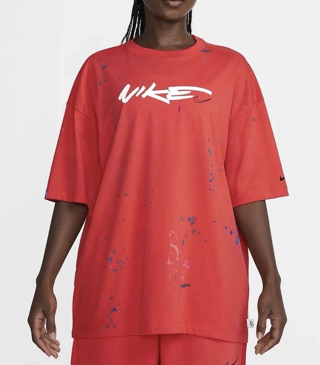 Futura × Nike Breaking Tee WMNS Oversized Size XL Crimson FZ0283-696 Size XL / US 12-14 / IT 48-50 - 1 Thumbnail
