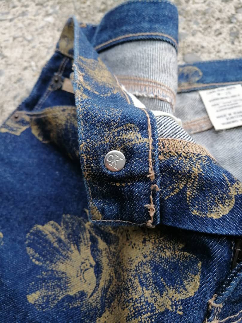Calvin Klein Calvin Klein Working Blue Flowers Printed Bootcut Denim Jean Size 25" / US 0 / IT 36 - 6 Thumbnail