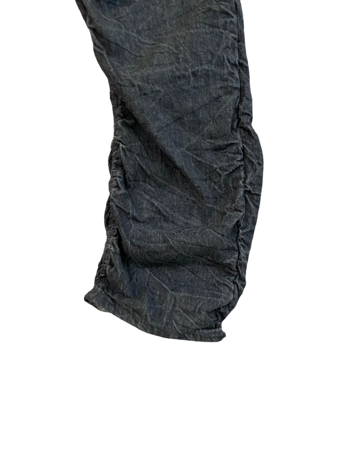 Japanese Brand Japan Denim Black Acid Wash Double Waist Stacked Denim Jeans Size US 35 - 7 Thumbnail