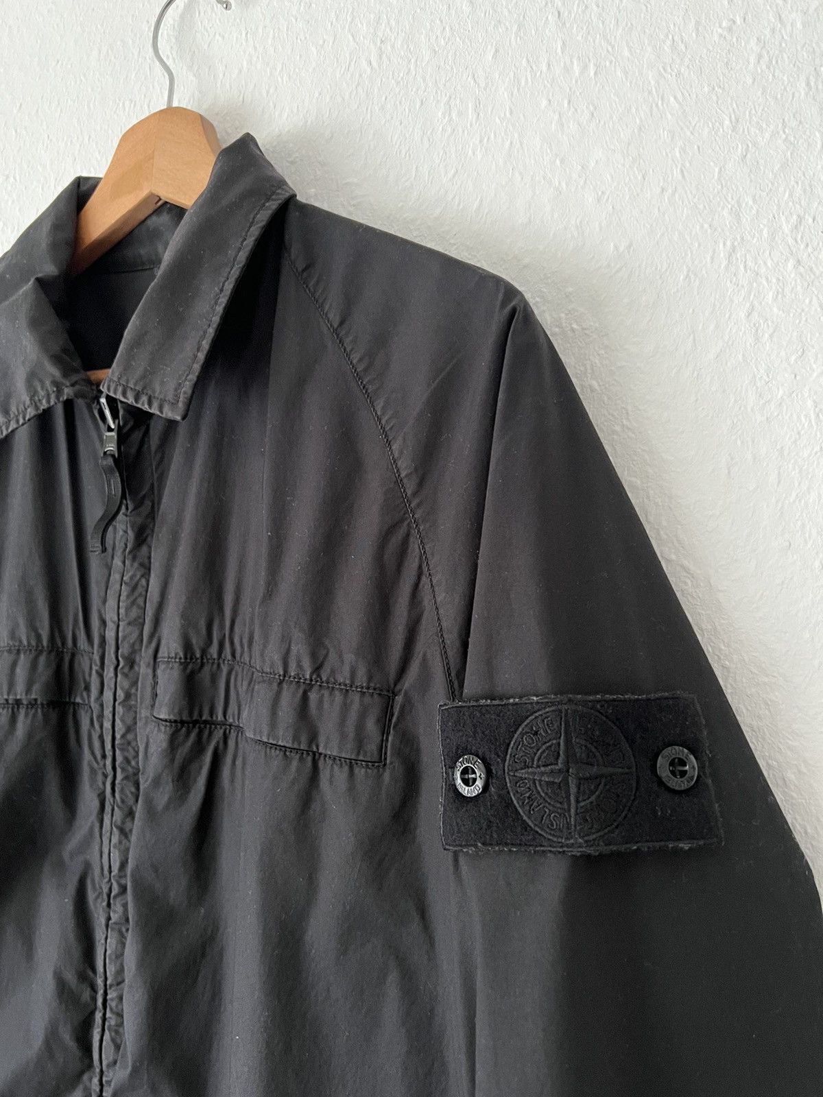 image of Stone Island Reversible Ghost Piece Overshirt (Jacket) in Black, Men's (Size Small)