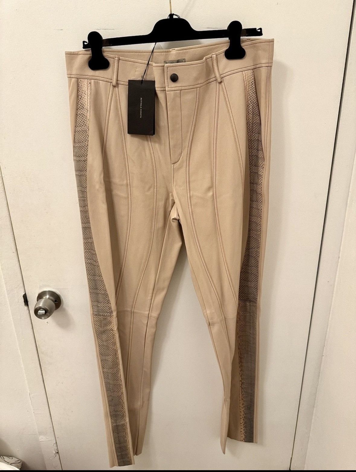 Bottega Veneta Bottega Veneta Lambskin/Ayer’s Snakeskin Salmon Leather Pant Size US 36 / EU 52 - 2 Thumbnail