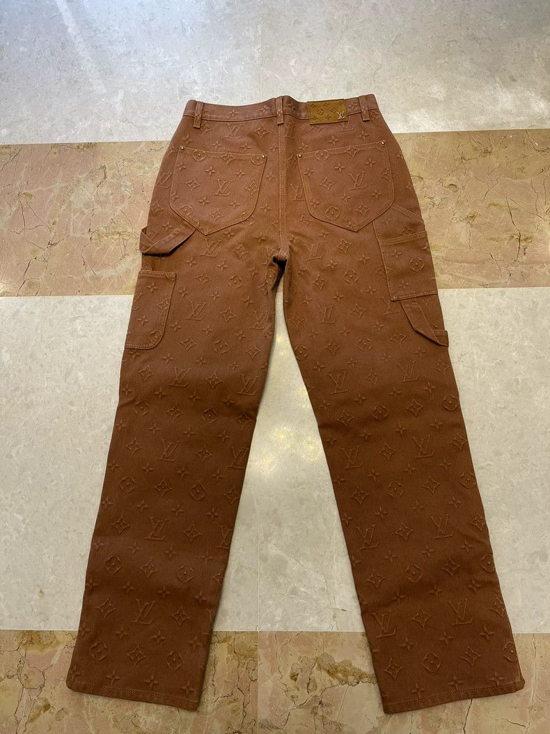 Louis Vuitton Louis Vuitton 21 Fw Orange monogrammed Logo print cargo pan Size US 32 / EU 48 - 2 Thumbnail
