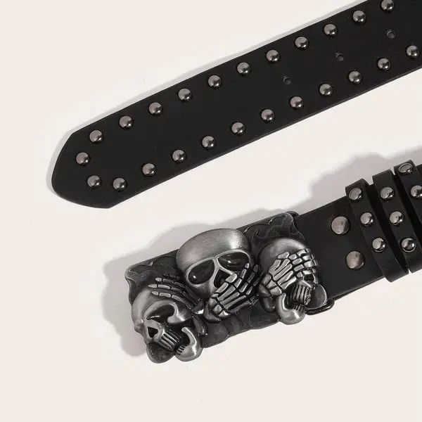 VIBE Skull Rivet Belts Size ONE SIZE - 7 Thumbnail