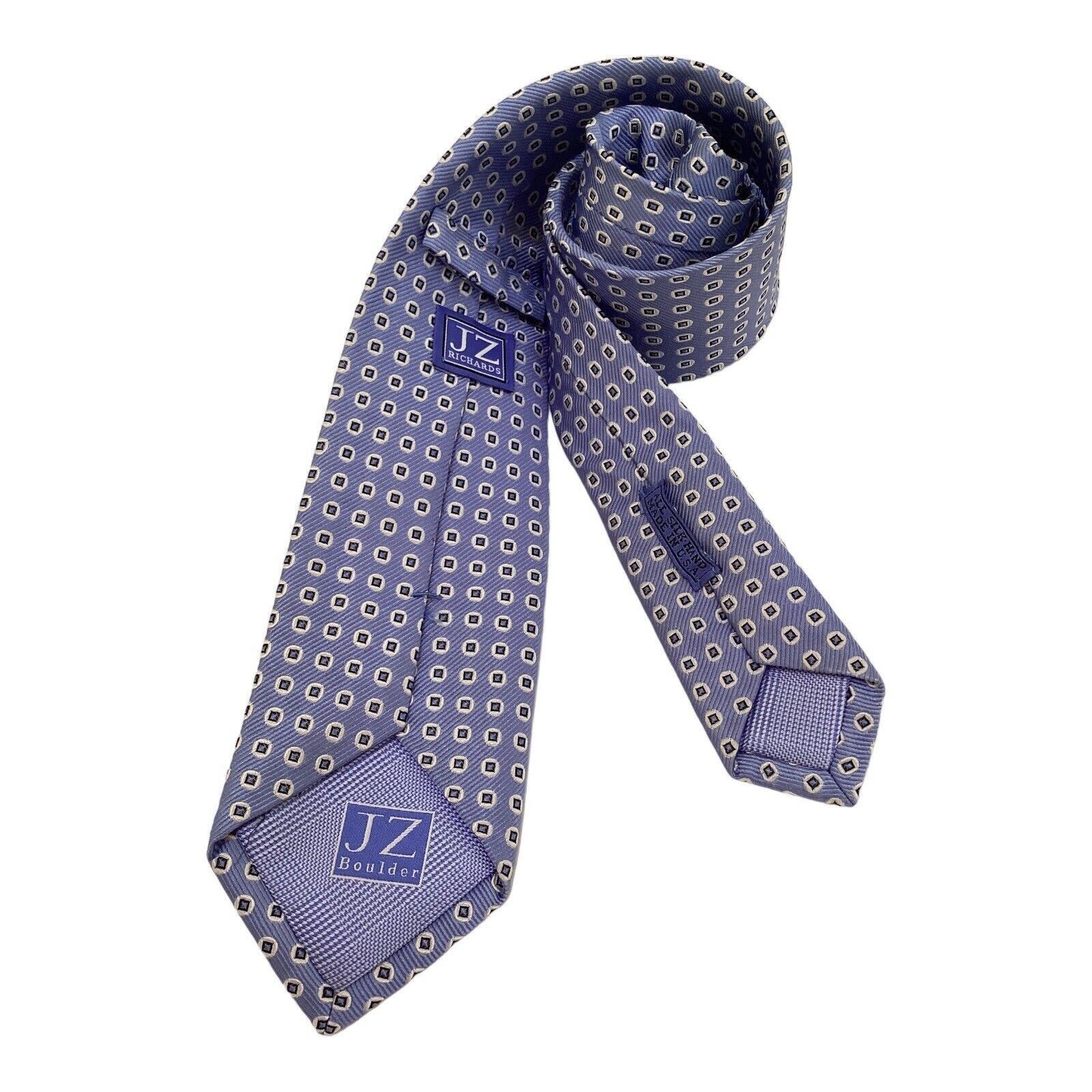 Richard James JZ RICHARDS Purple Geometric Luxury Silk Tie Hand Made In U Size ONE SIZE - 2 Thumbnail