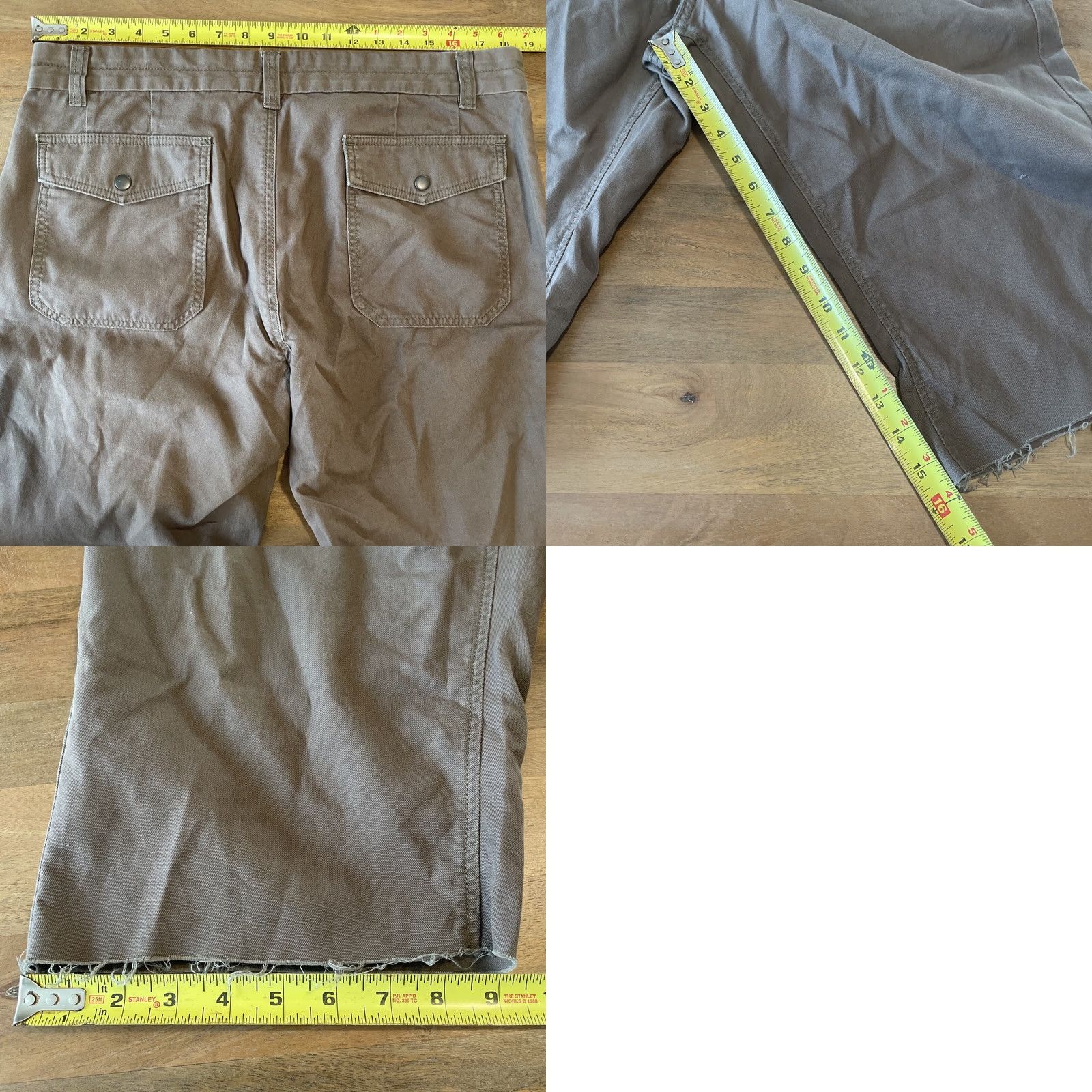 John Varvatos john varvatos Men’s Brown Casual Khaki Shorts Flat Front Pockets Raw Hem Size 54 Size US 38 / EU 54 - 8 Thumbnail