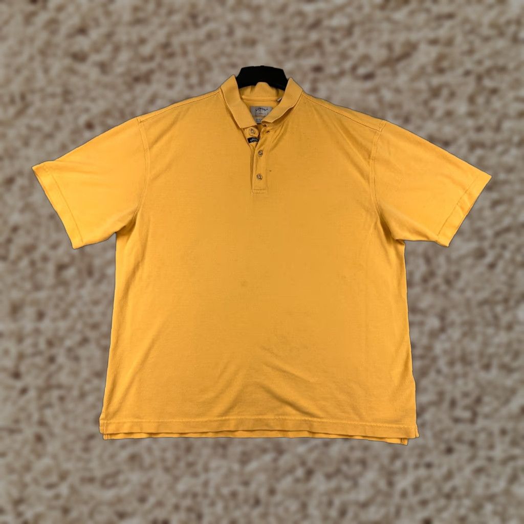 Callaway Callaway Golf Polo Shirt Mens XL Yellow Short Sleeve Knit 100% Cotton Regular Fit Shirt Men’s Golf Polo Size US XL / EU 56 / 4 - 1 Thumbnail
