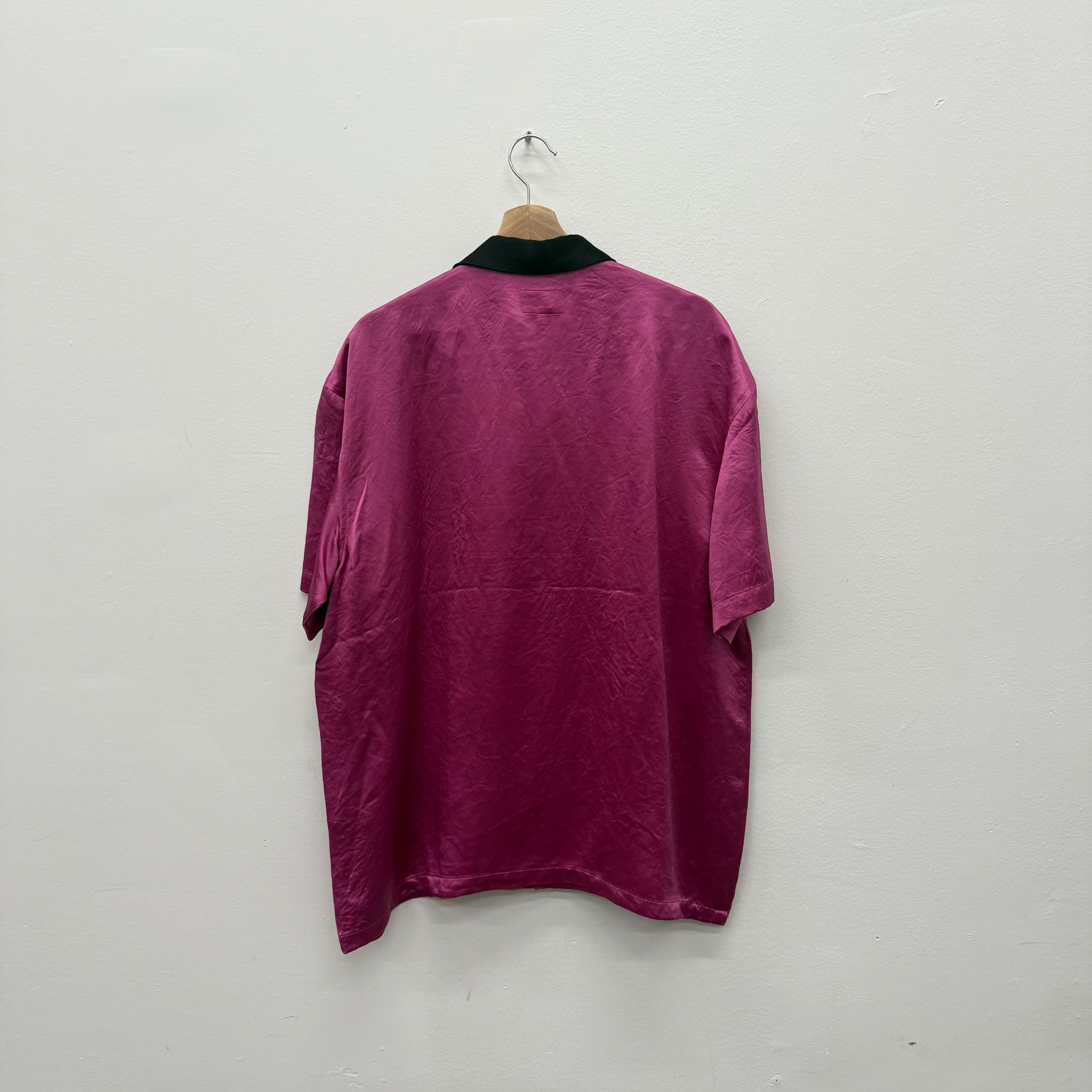 Supreme Supreme SS22 Pink Satin Zip Polo Bowling Shirt - Size L Size US L / EU 52-54 / 3 - 6 Thumbnail