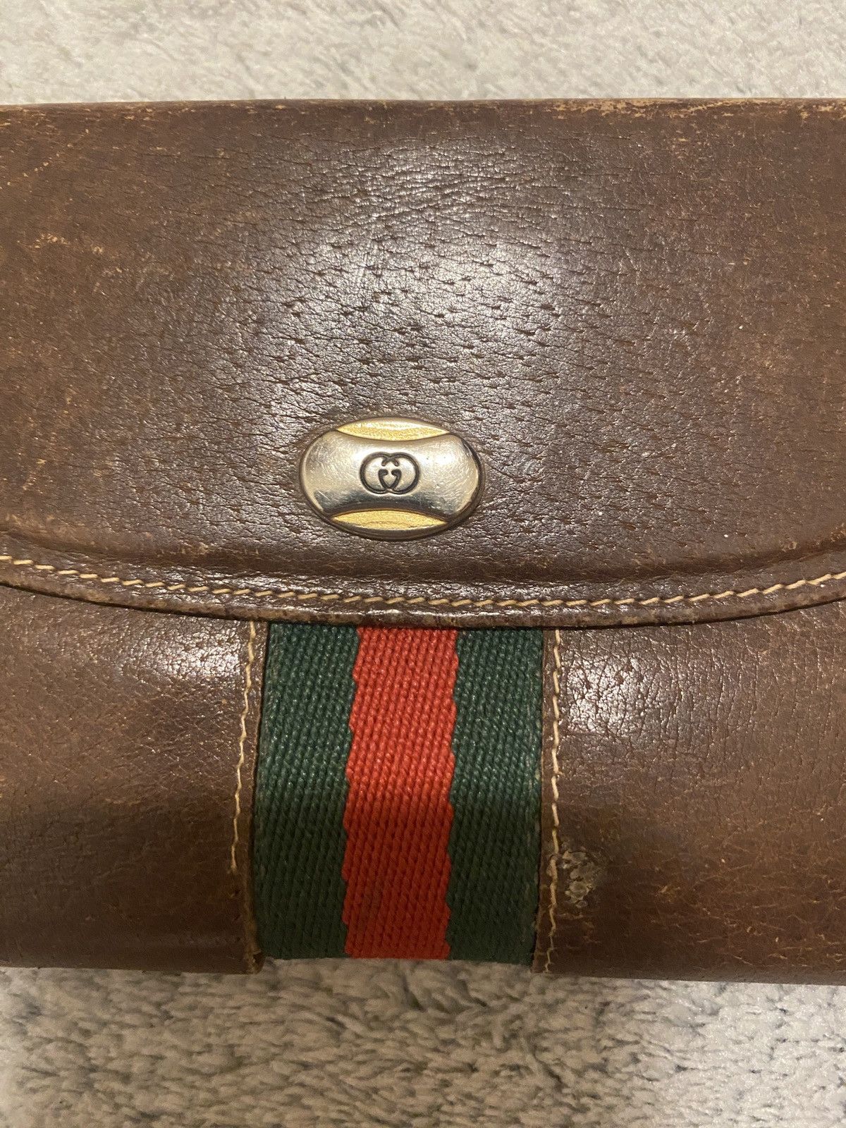 Gucci Gucci Brown Leather Vintage Wallet/Coin Purse-Large Size 30 - 3 Thumbnail