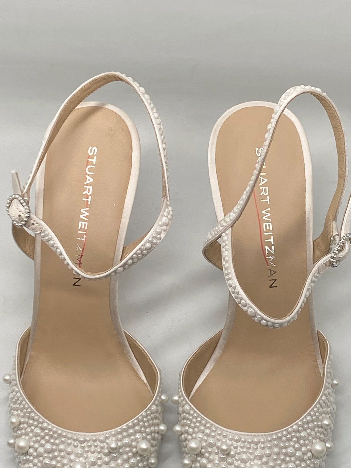 Stuart Weitzman Stuart Weitzman 85MM Pearl-Embellished Satin Pumps size 10 Size US 10 / IT 40 - 9 Thumbnail