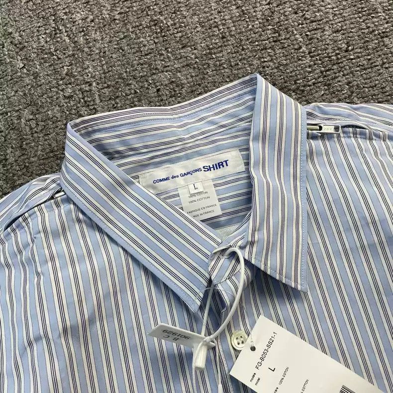Comme des Garcons comme des garcons blue striped shirt 2505-Nextarrow Size US L / EU 52-54 / 3 - 3 Thumbnail
